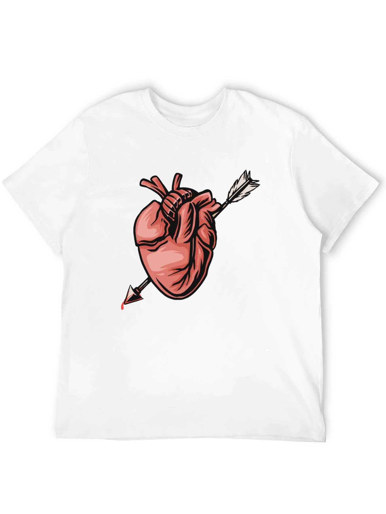 Anatomical Heart Arrow Graphic Tee - Trendy Black T-Shirt