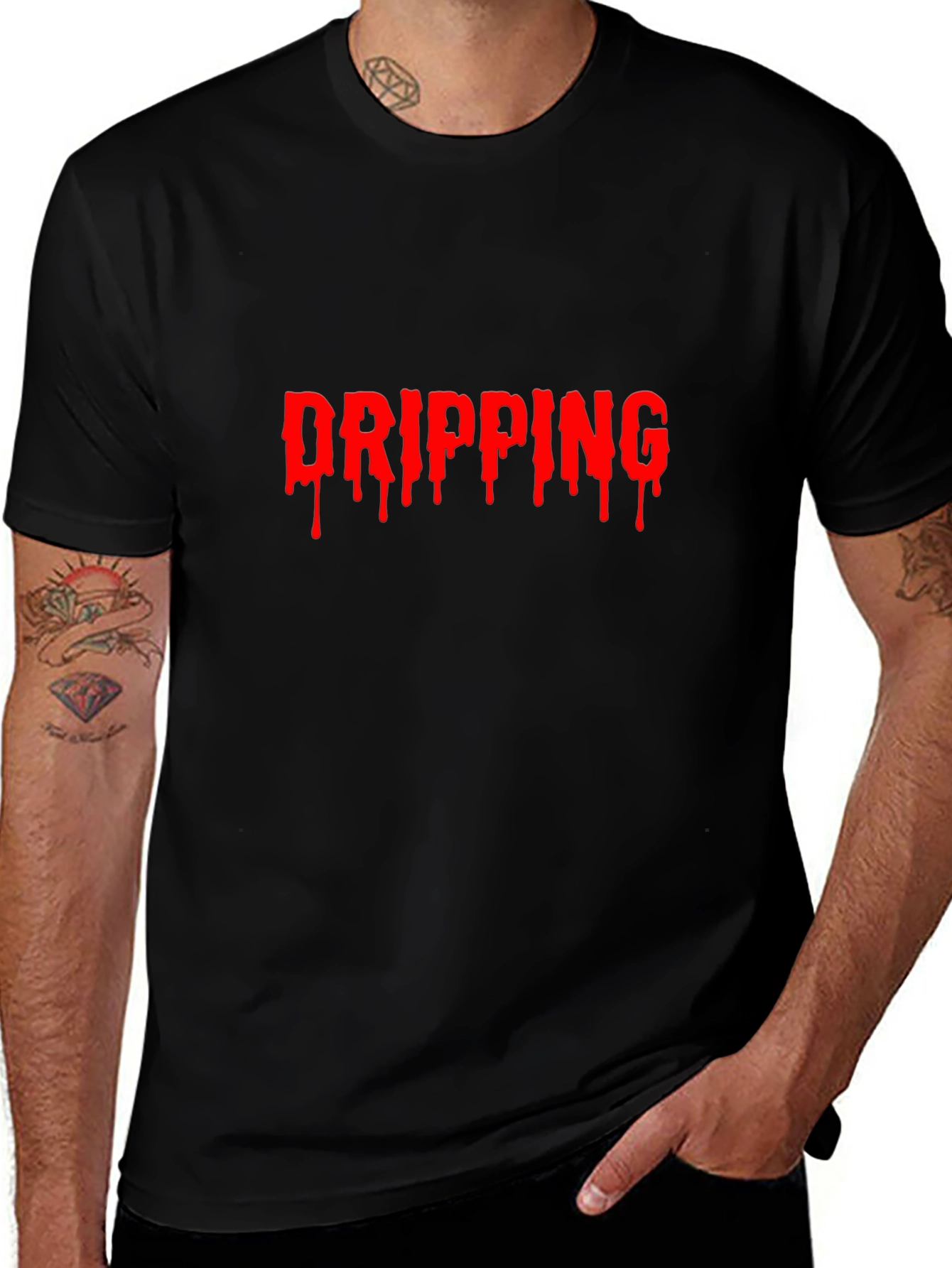 Dripping Graphic T-Shirt - Edgy Style