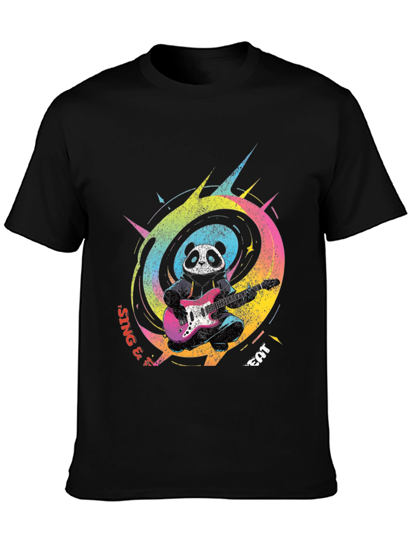 Panda Guitarist Graphic Tee - Sing & Eat!