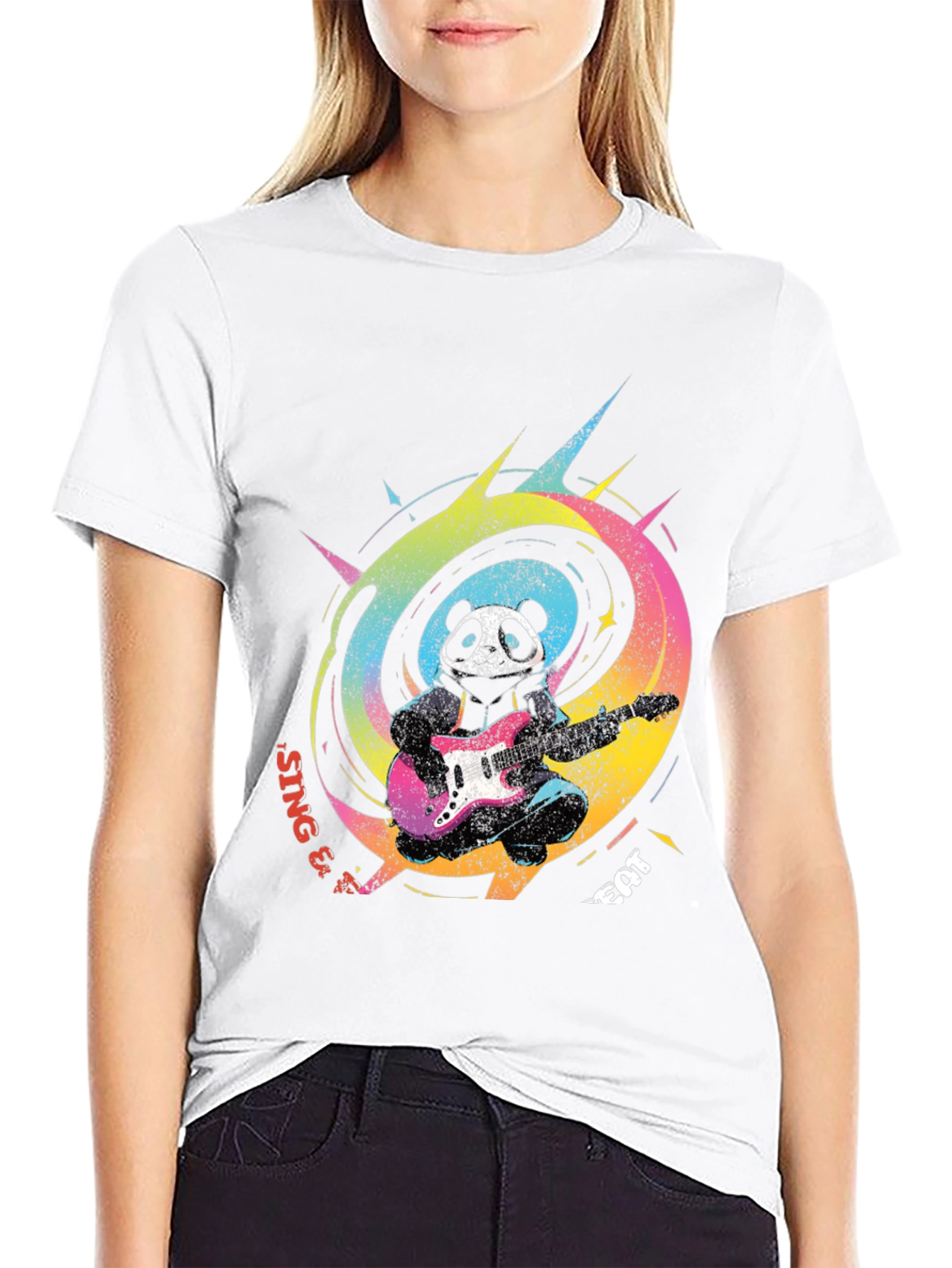 Panda Guitarist Graphic Tee - Sing & Eat!