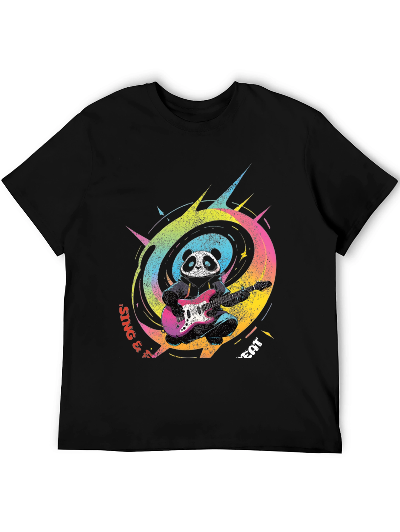 Panda Guitarist Graphic Tee - Sing & Eat!