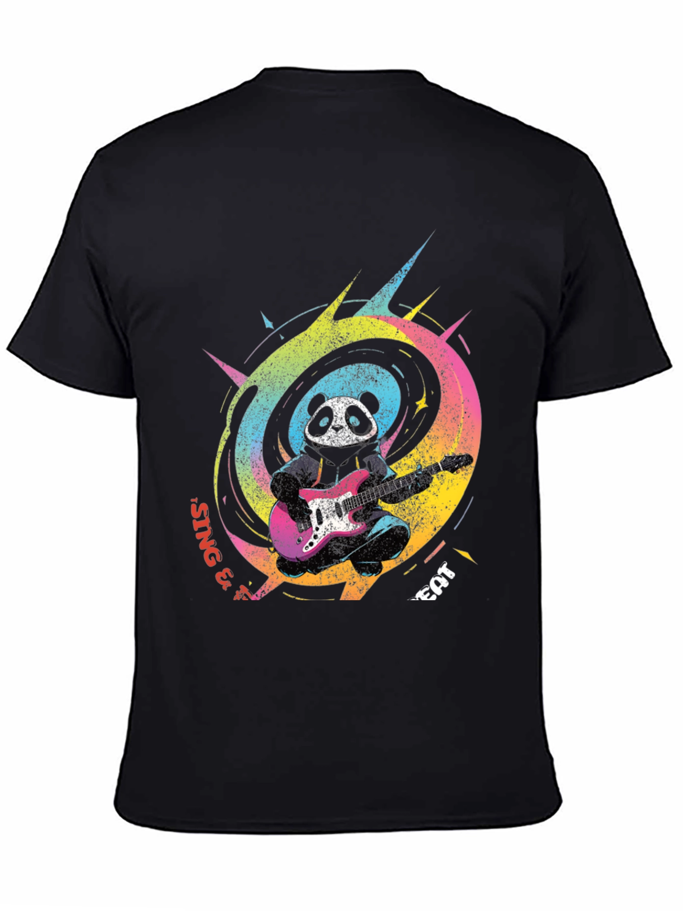 Panda Guitarist Graphic Tee - Sing & Eat!