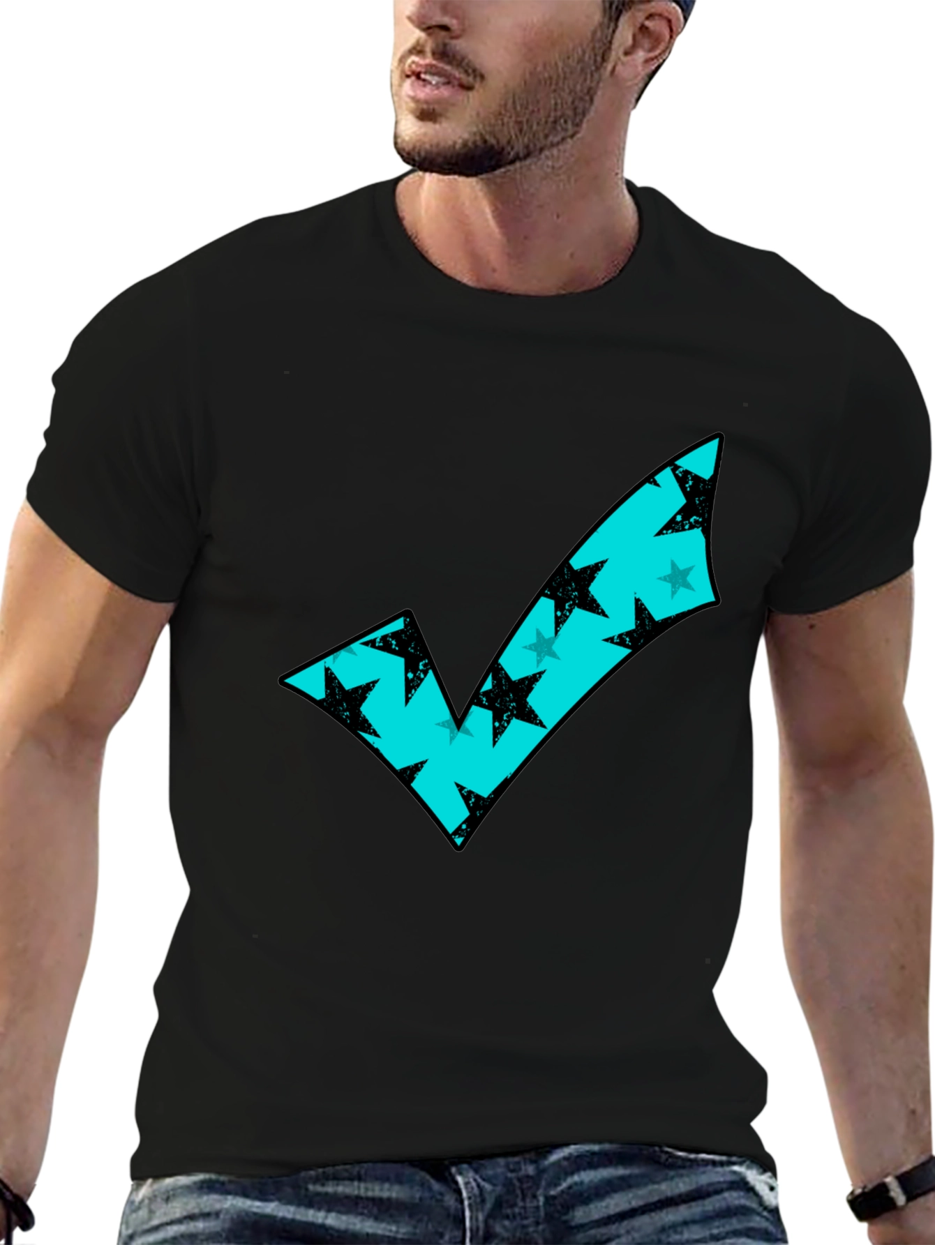 Modern Check Mark Tee - Stylish Graphic T-Shirt