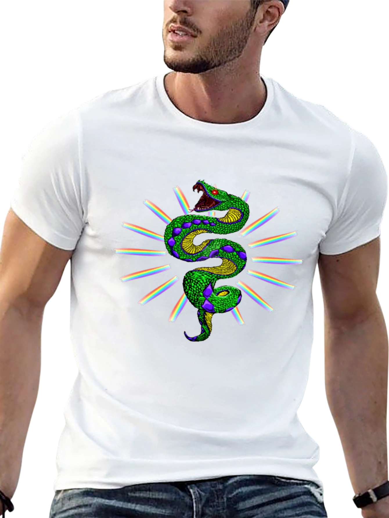 Rainbow Snake Graphic Tee - Black