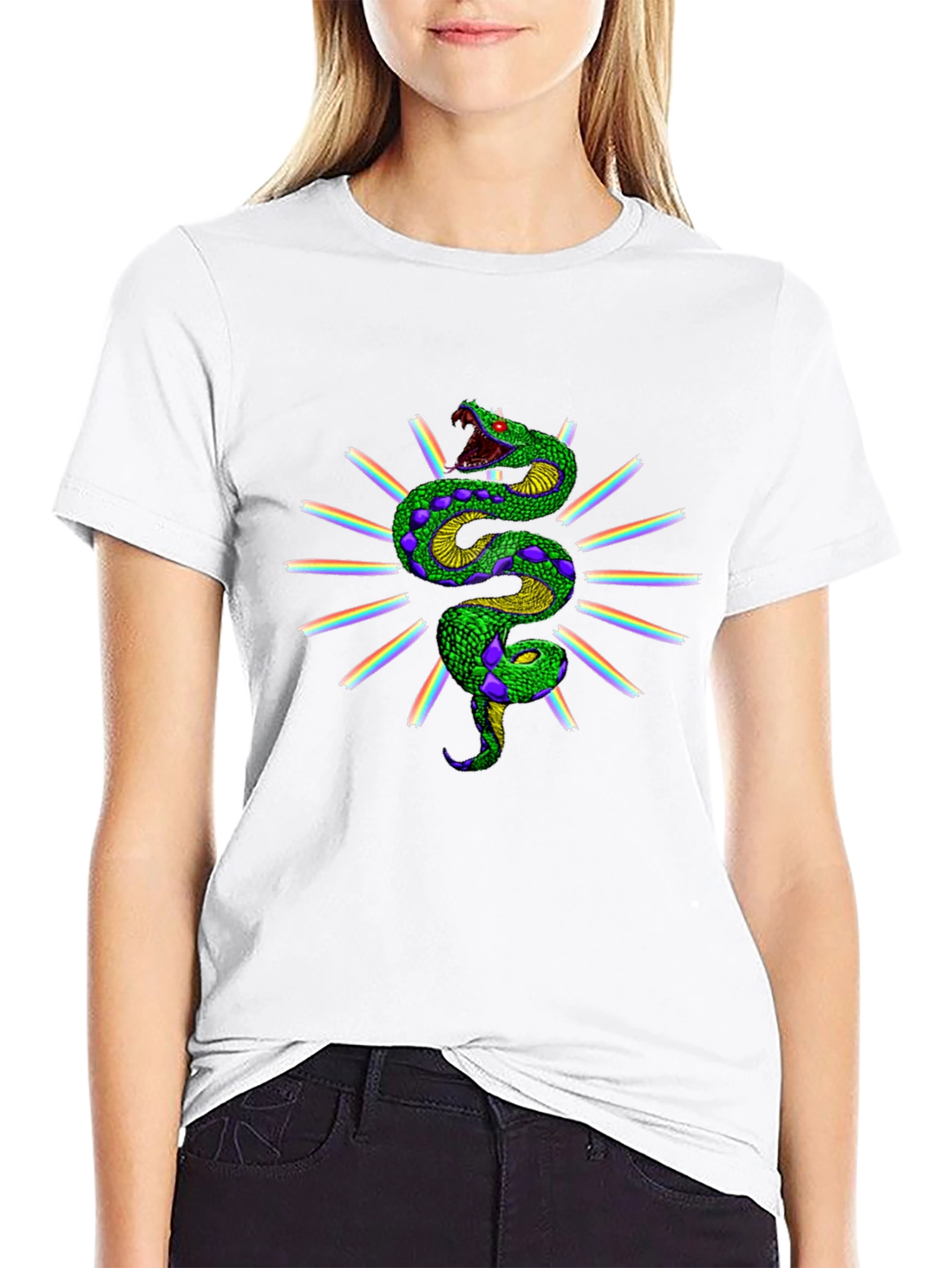 Rainbow Snake Graphic Tee - Black
