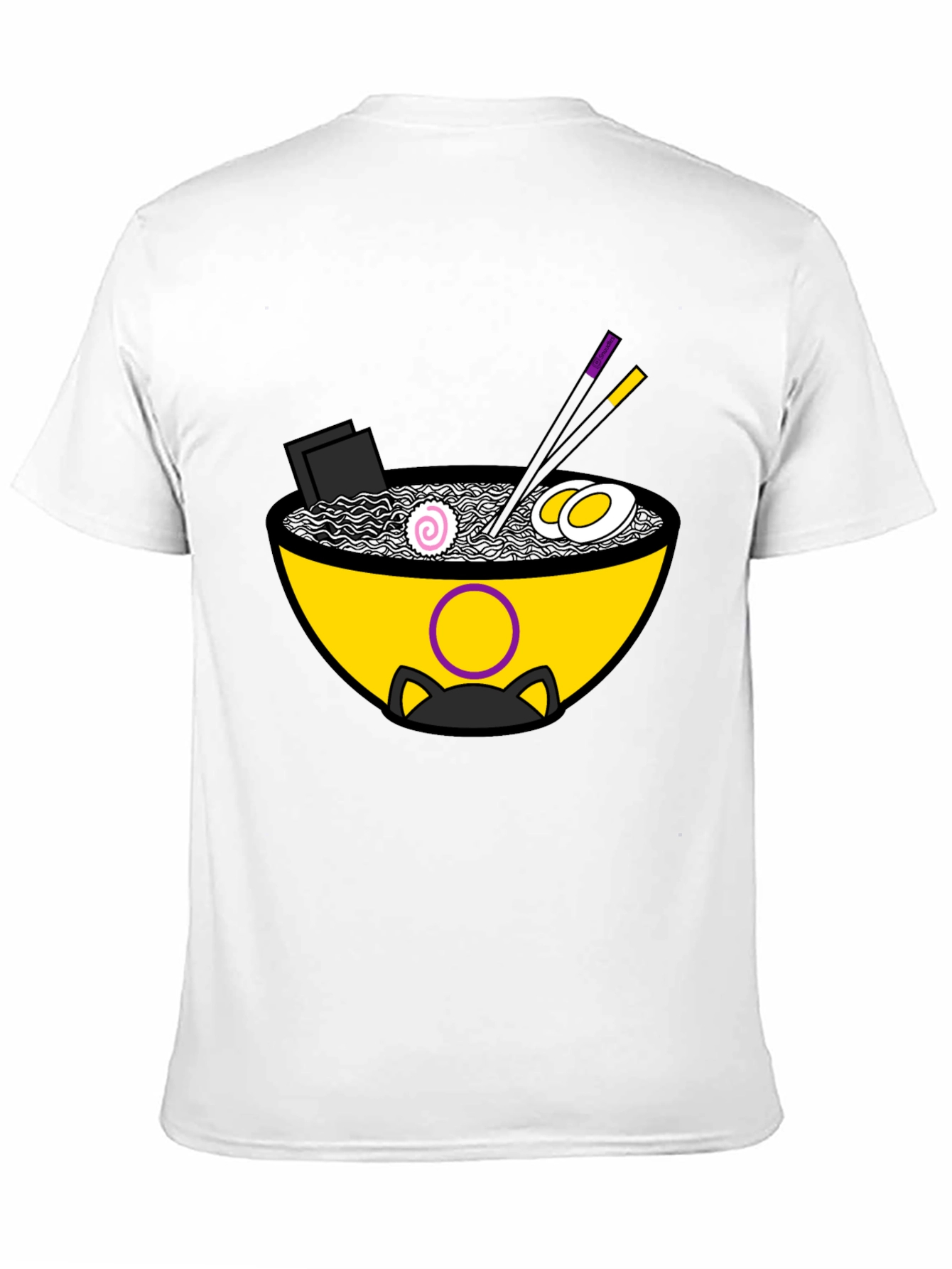 Ramen Cat Graphic Tee - Unisex Black T-Shirt