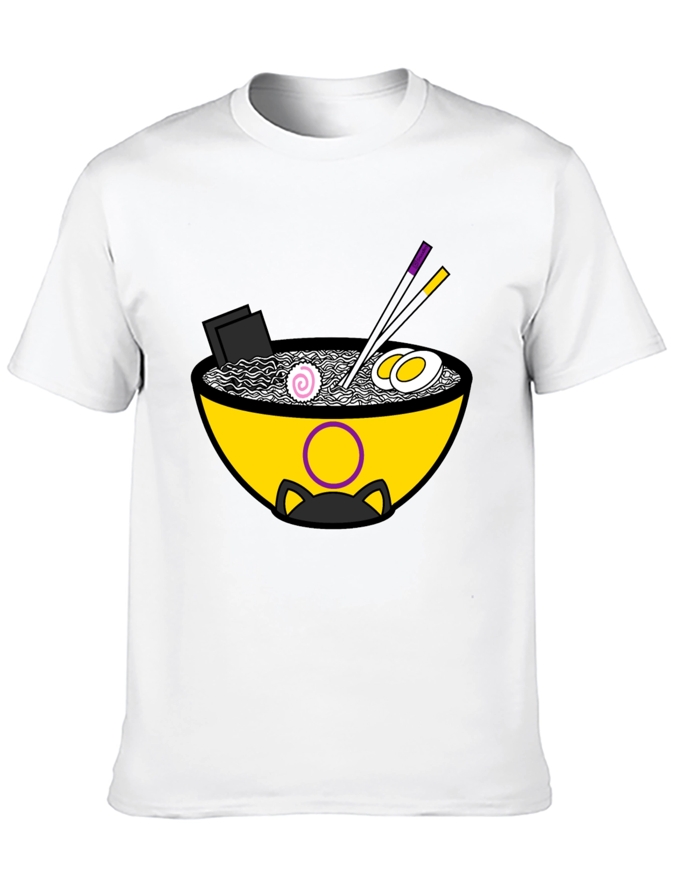 Ramen Cat Graphic Tee - Unisex Black T-Shirt