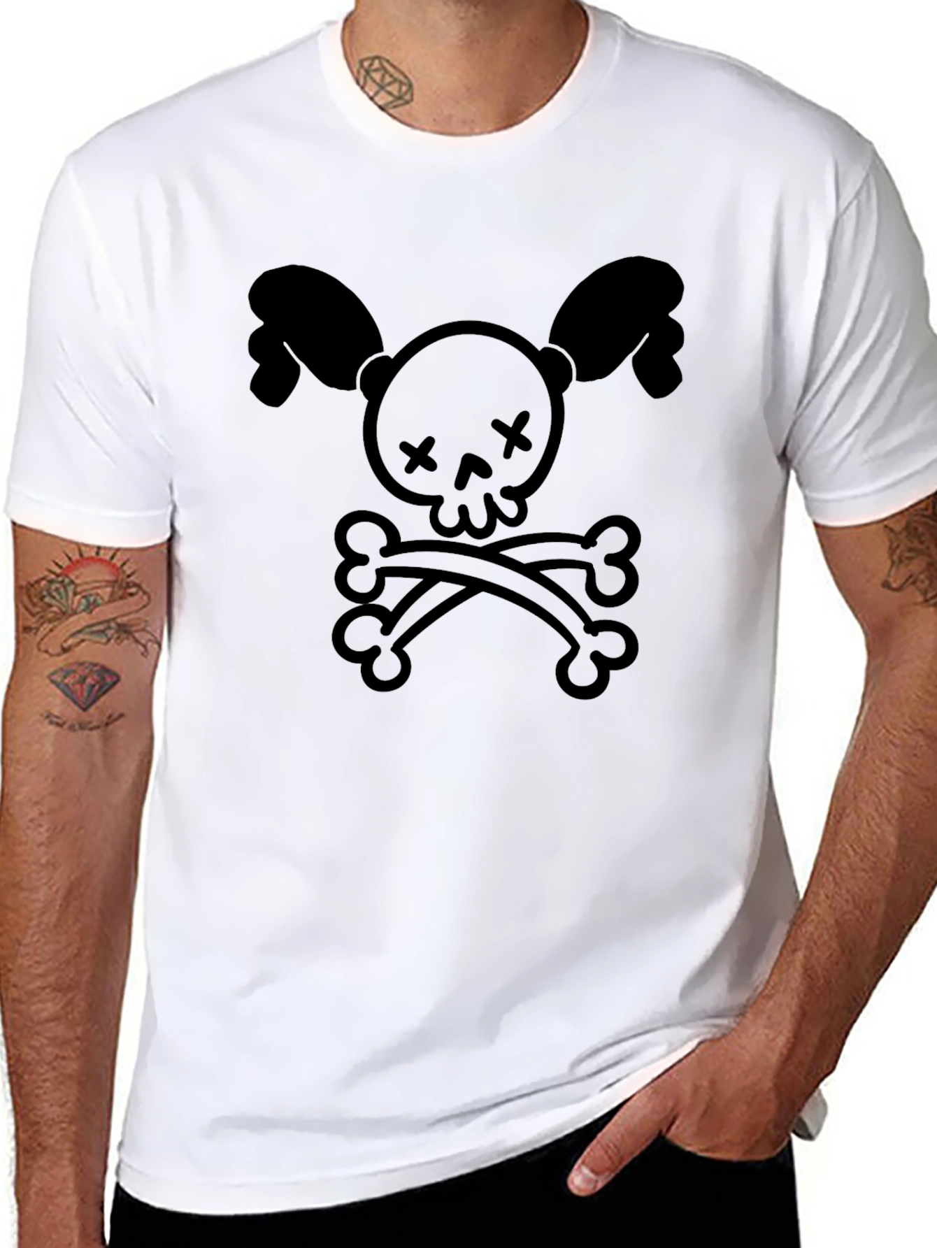 Cute Skull & Crossbones Black T-Shirt