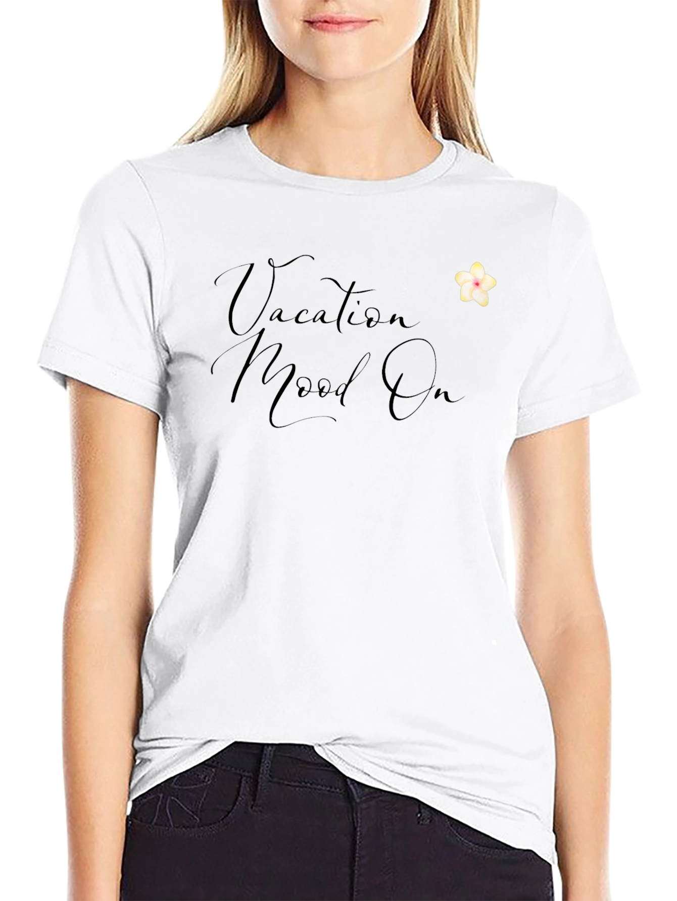 Vacation Mood On Black T-Shirt