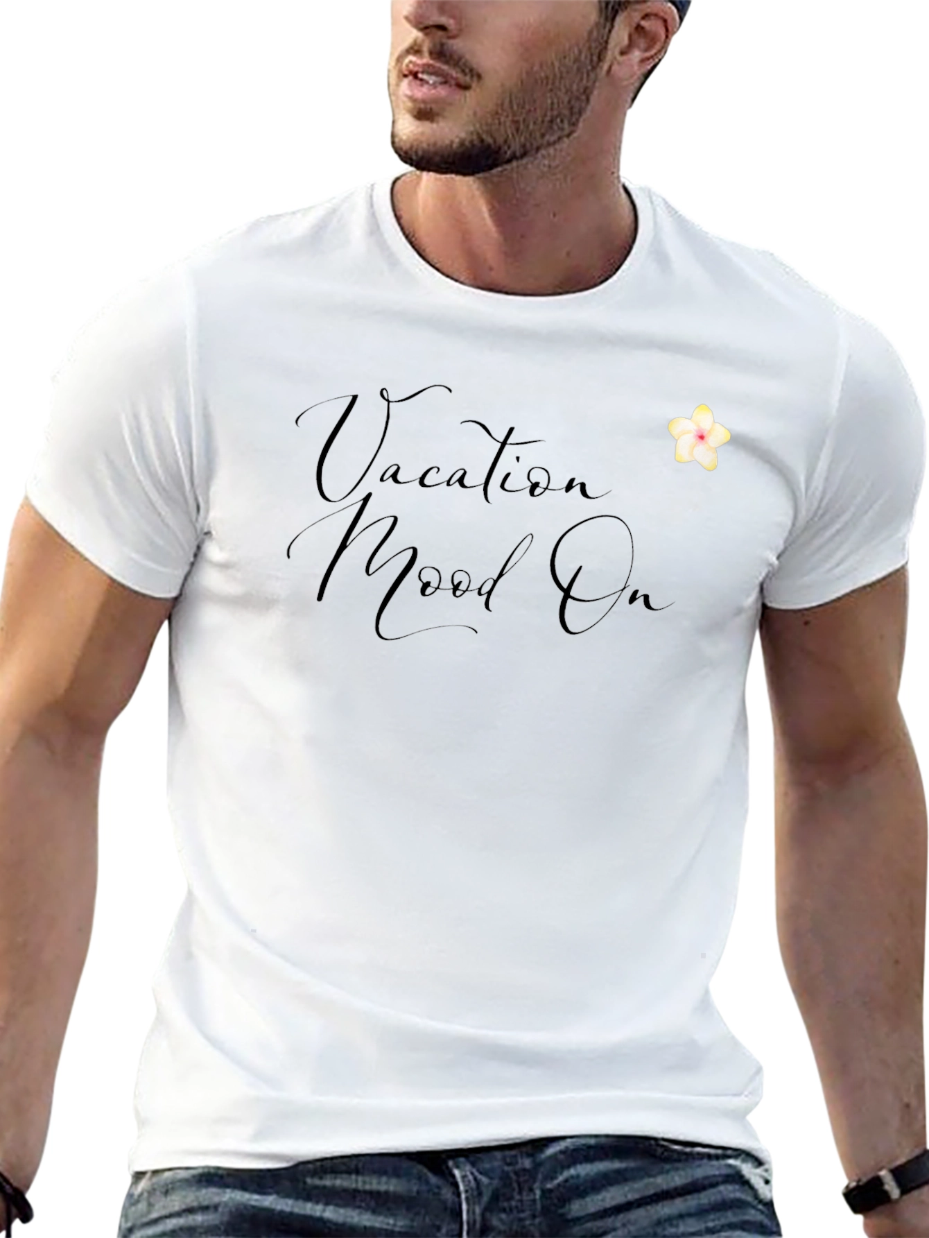 Vacation Mood On Black T-Shirt