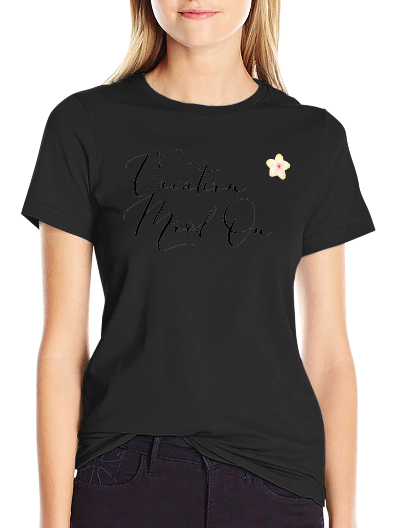 Vacation Mood On Black T-Shirt