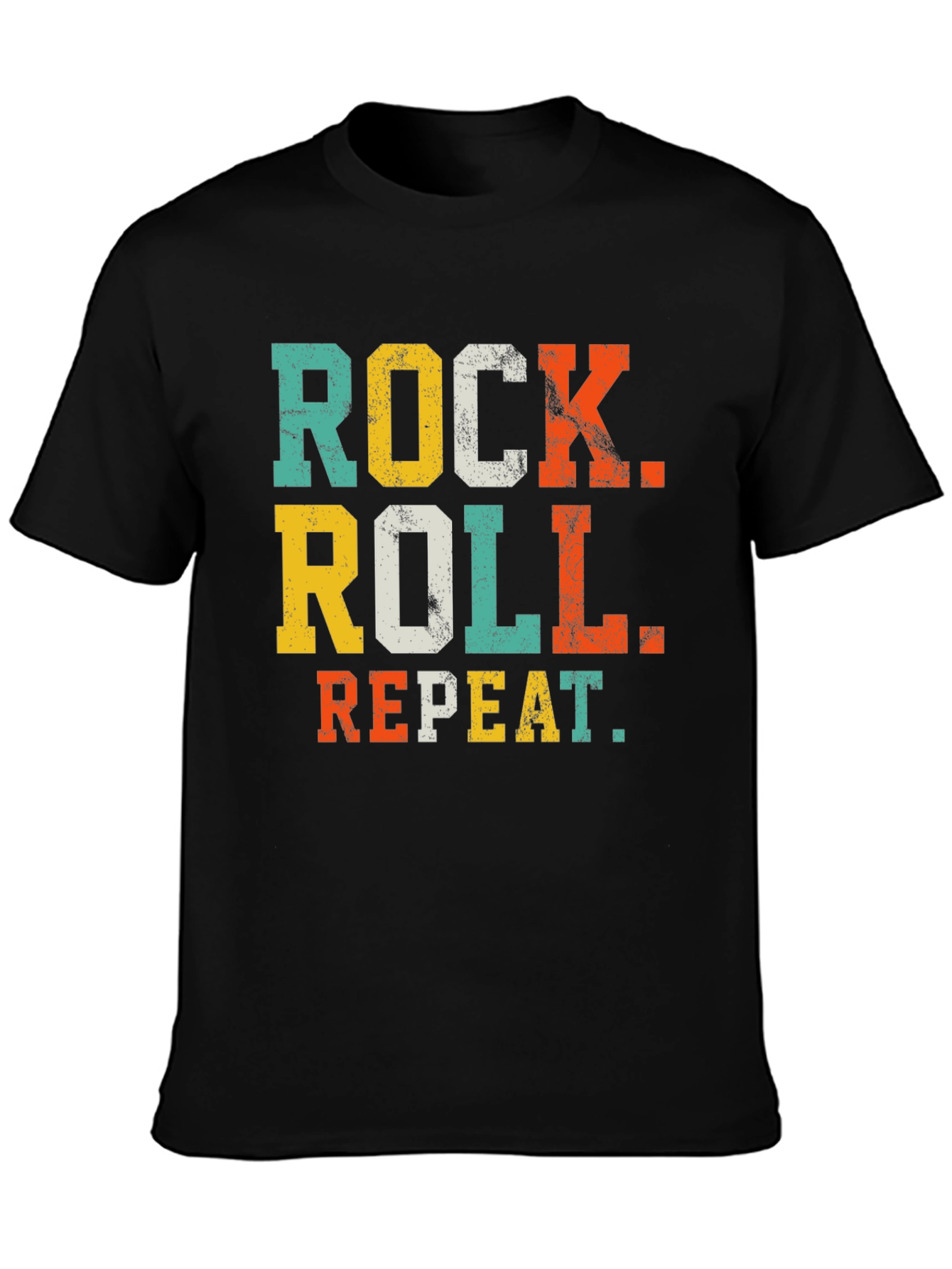 Retro Rock Roll Repeat Graphic T-Shirt