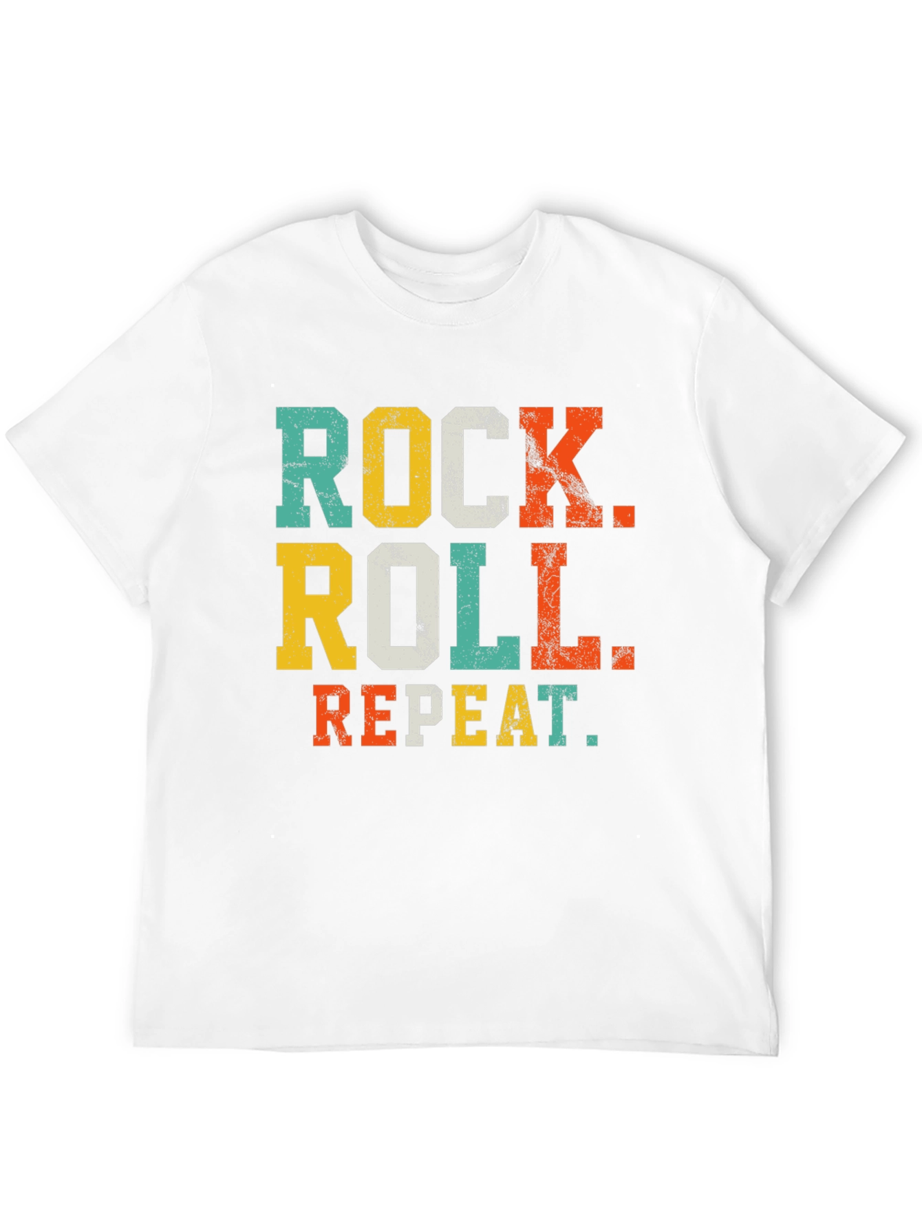 Retro Rock Roll Repeat Graphic T-Shirt