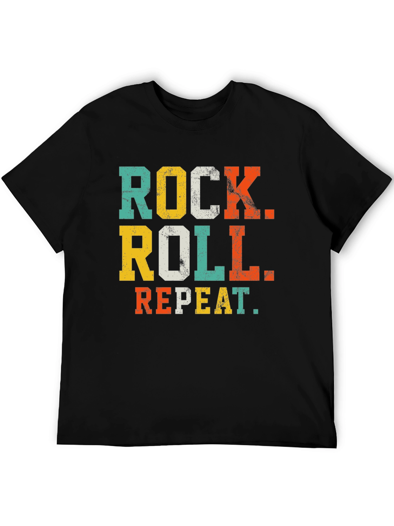 Retro Rock Roll Repeat Graphic T-Shirt