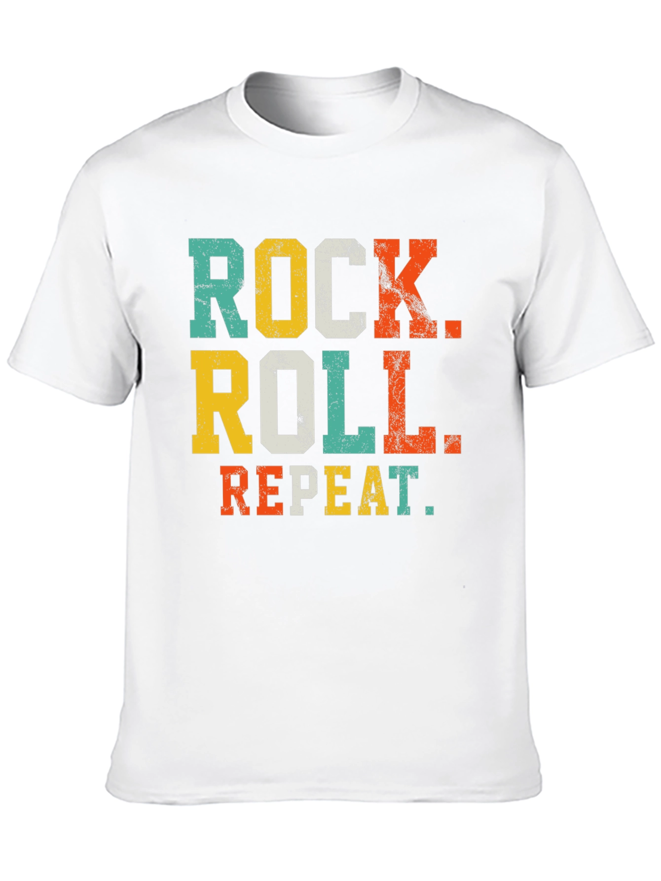 Retro Rock Roll Repeat Graphic T-Shirt