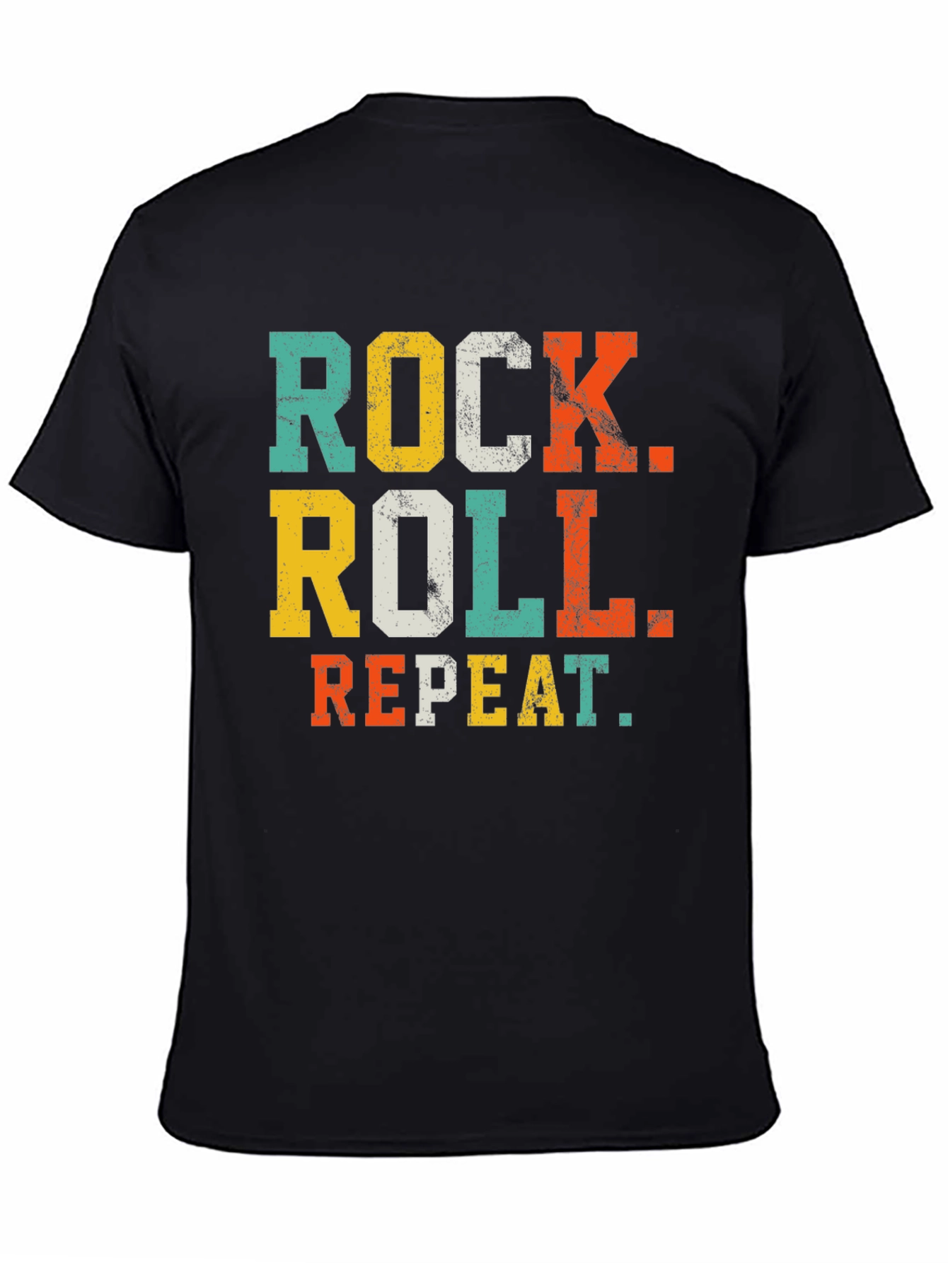 Retro Rock Roll Repeat Graphic T-Shirt