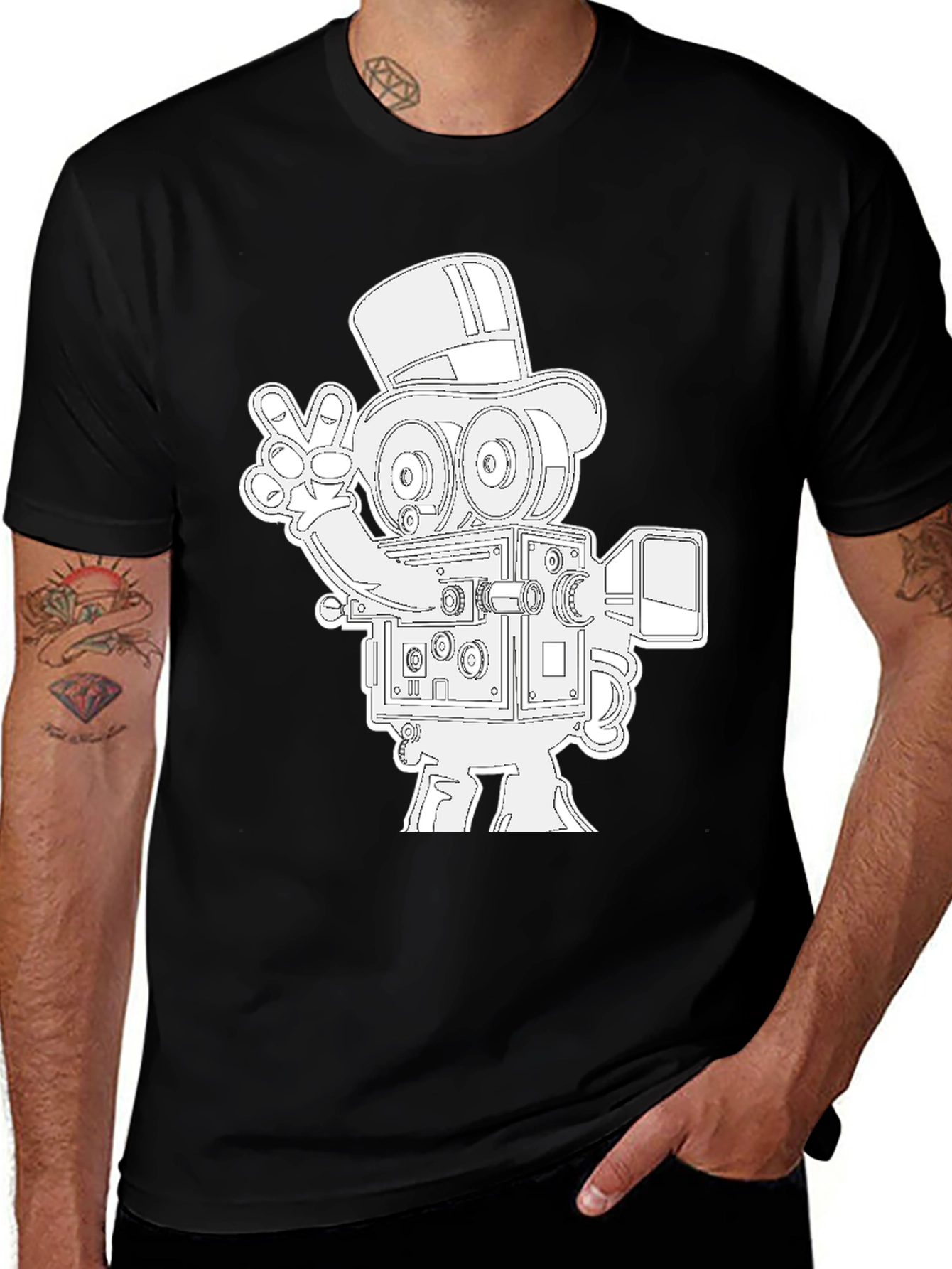 Retro Camera T-Shirt - Peace Out Film Lovers!