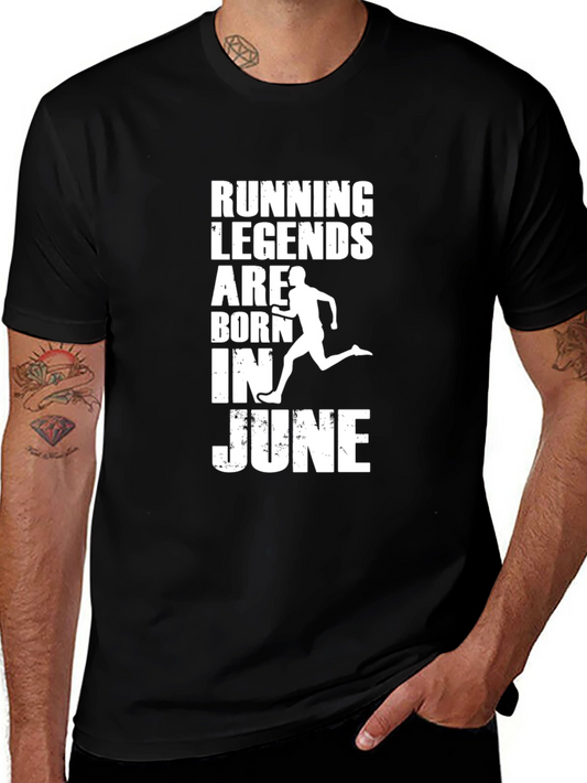Running Legends Born in June Black T-Shirt
