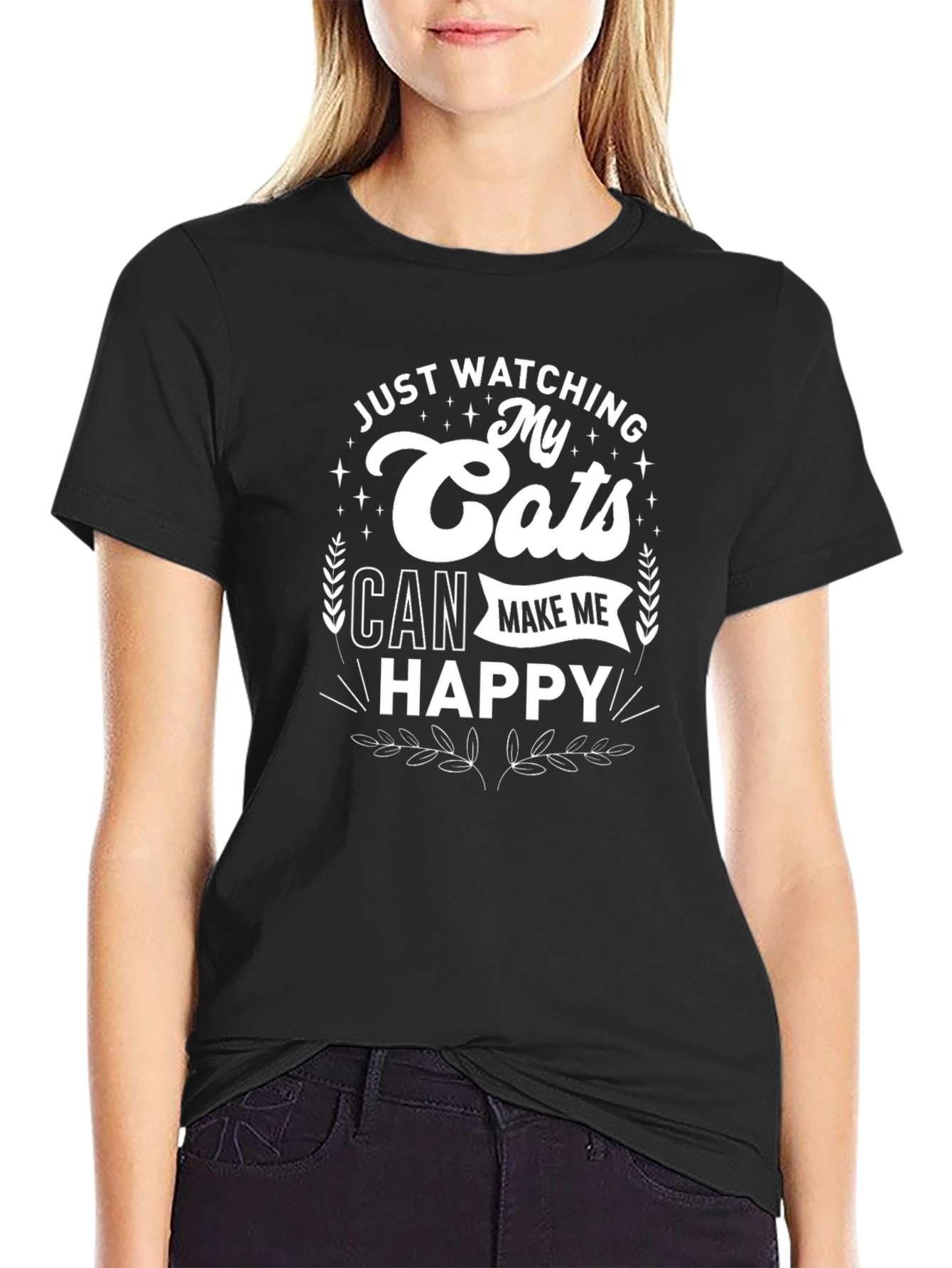 Just Watching My Cats Can Make Me Happy T-Shirt