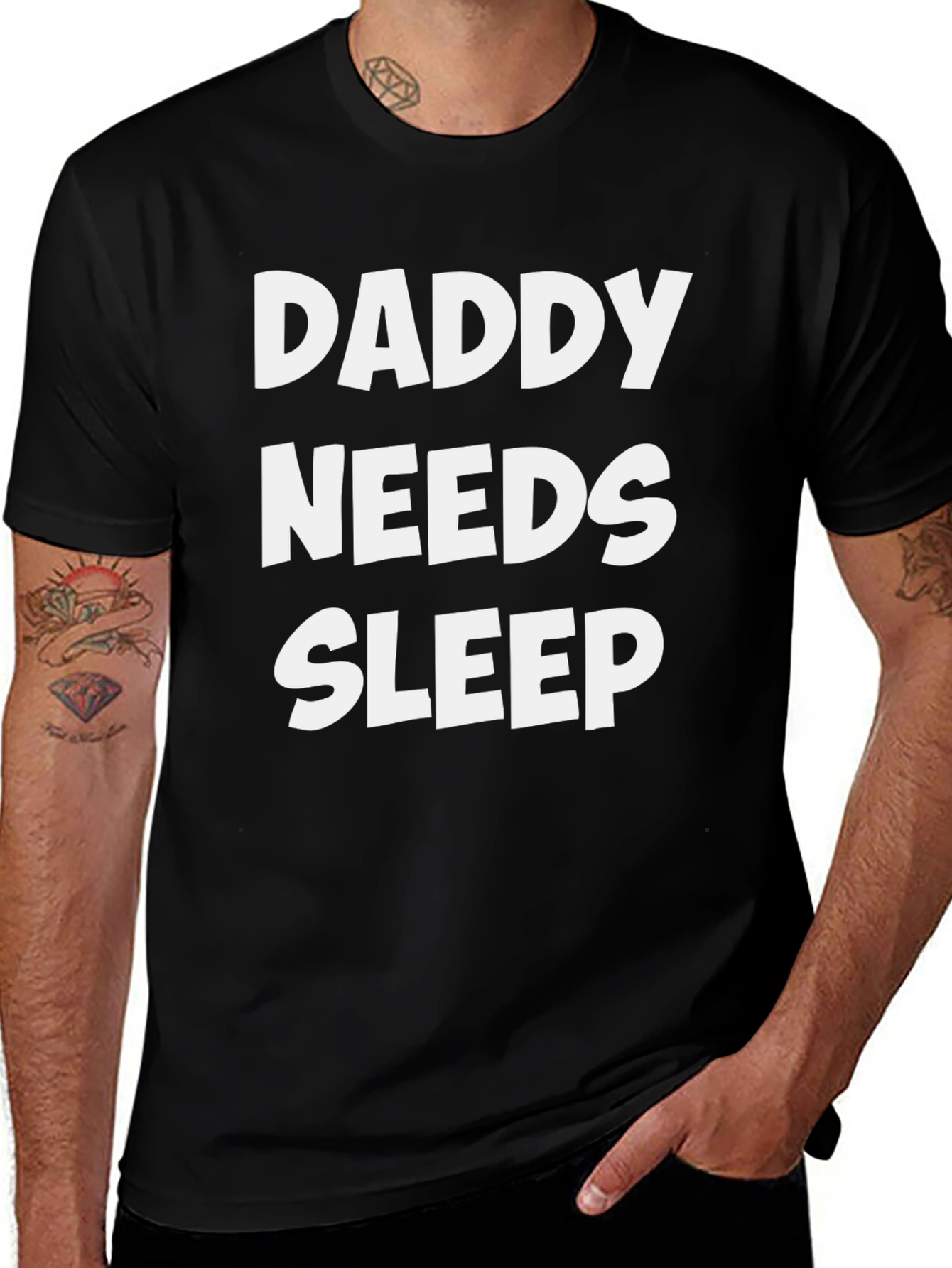 Daddy Needs Sleep Black Graphic Tee