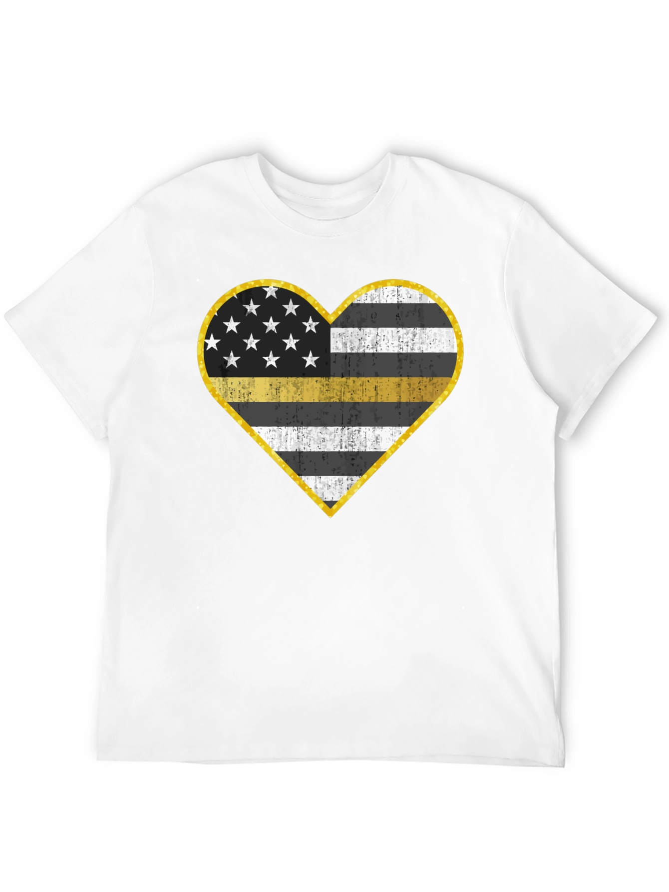 Thin Yellow Line Heart T-Shirt