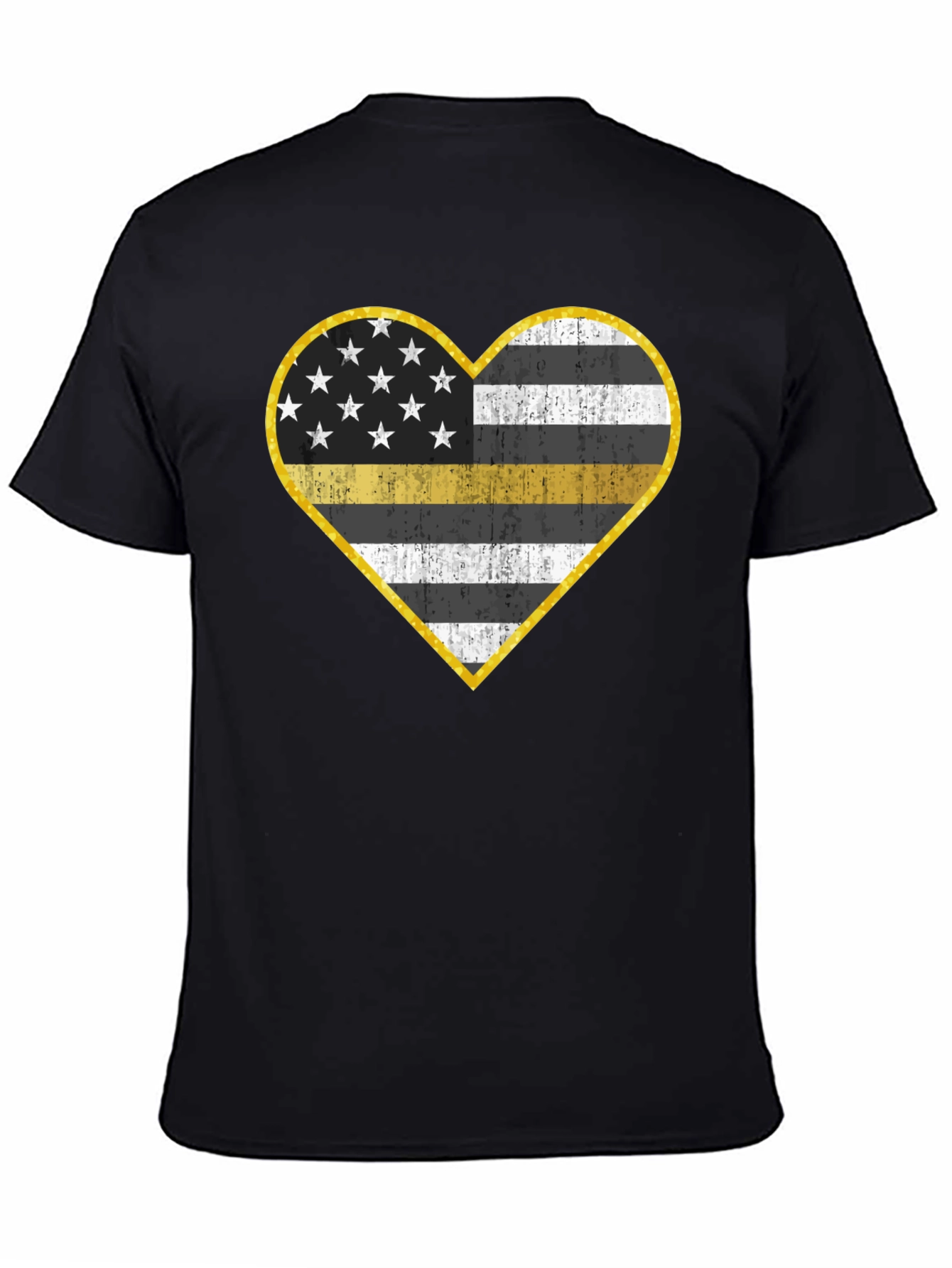 Thin Yellow Line Heart T-Shirt