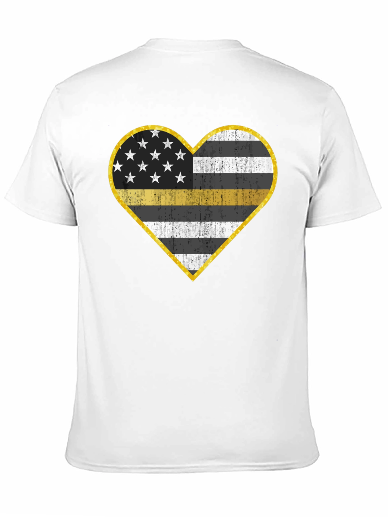 Thin Yellow Line Heart T-Shirt