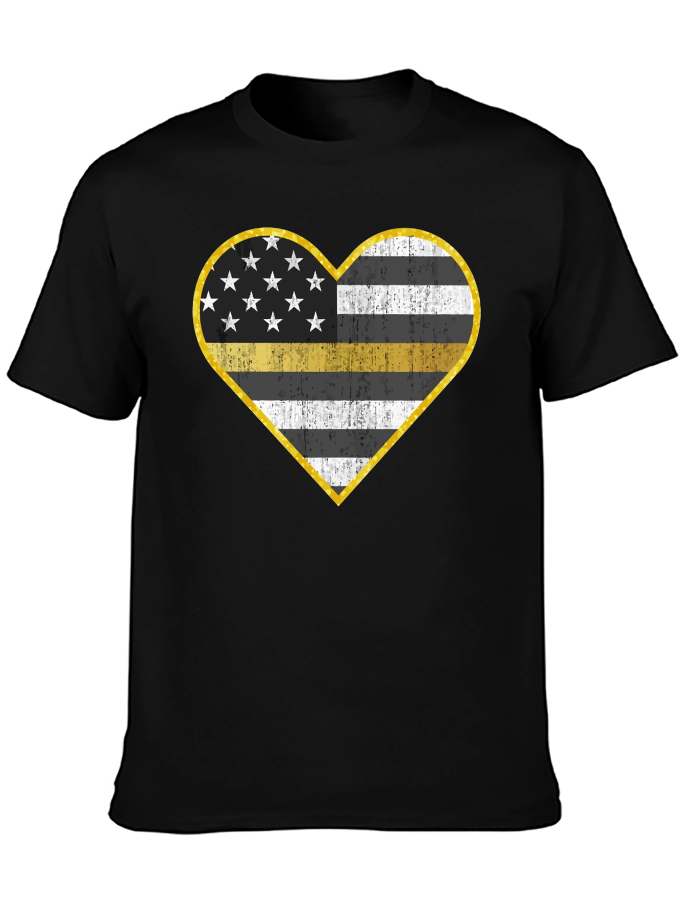 Thin Yellow Line Heart T-Shirt