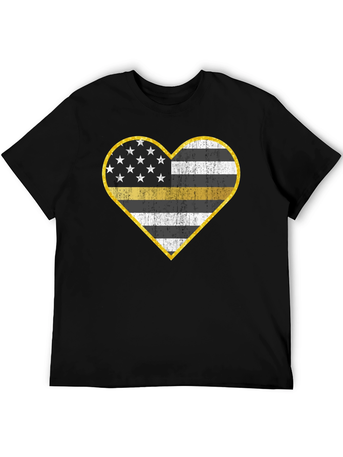 Thin Yellow Line Heart T-Shirt