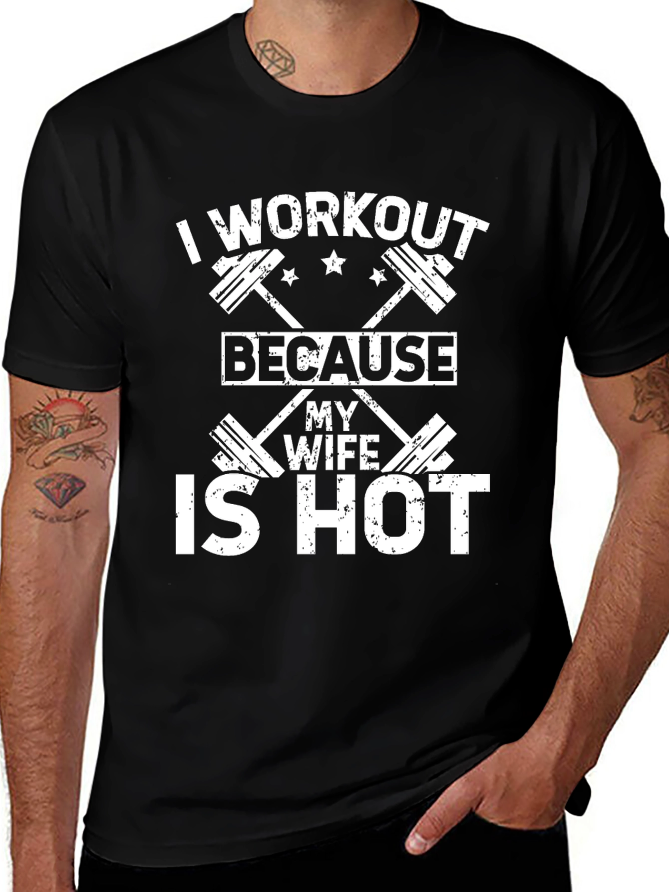 Workout Motivation Tee: Hot Wife Gym Shirt