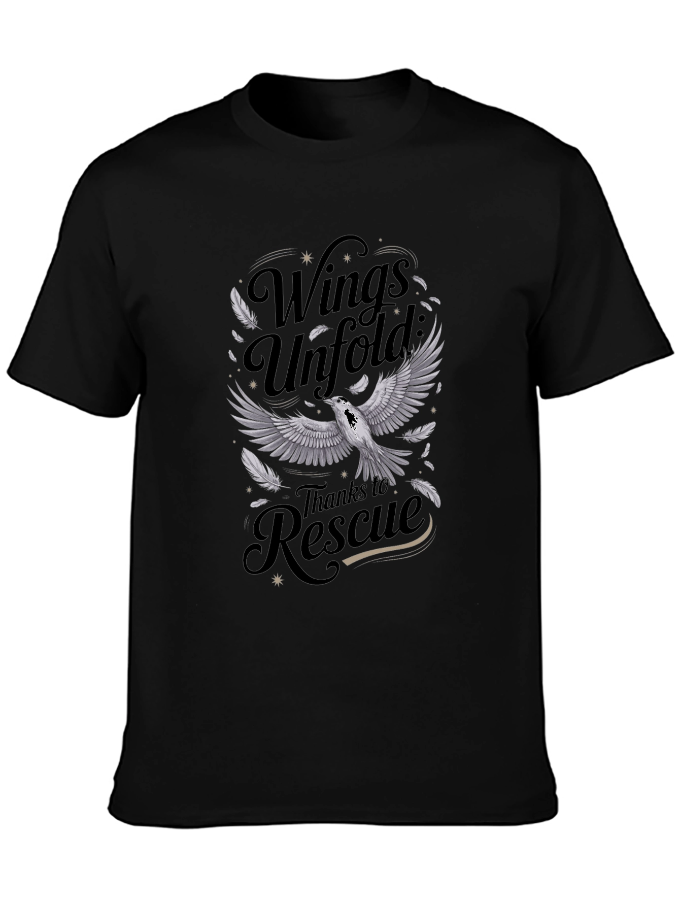 Wings Unfold Rescue T-Shirt - Graphic Print