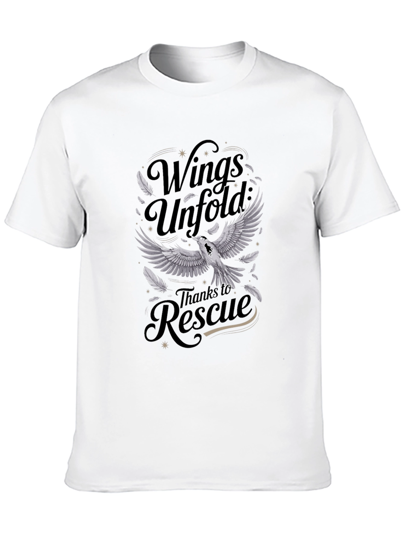 Wings Unfold Rescue T-Shirt - Graphic Print