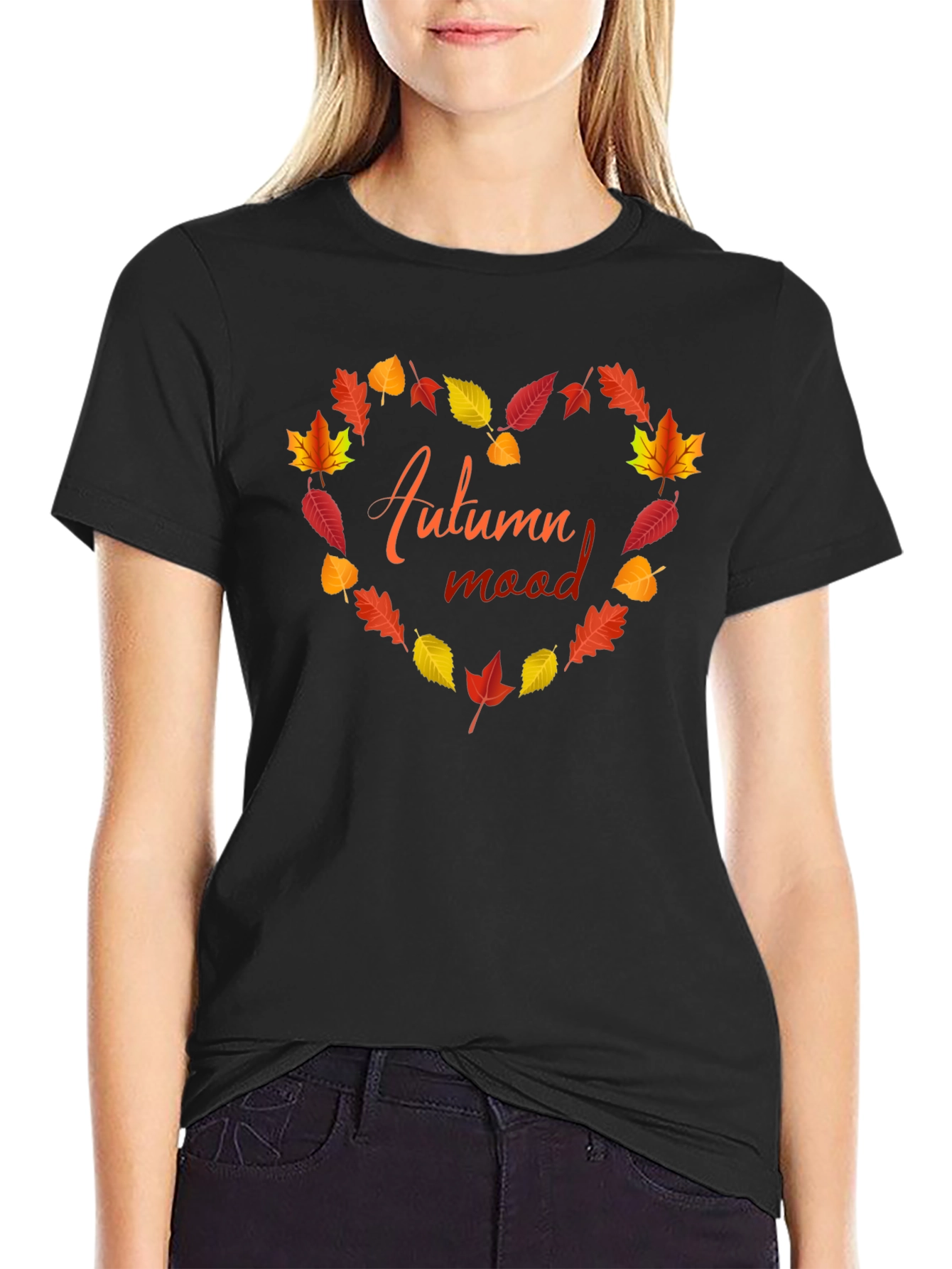 Autumn Mood Heart Leaves T-Shirt