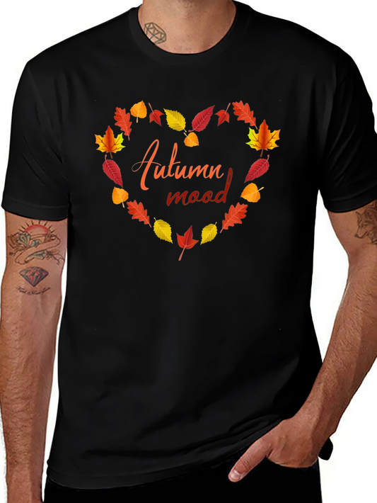Autumn Mood Heart Leaves T-Shirt