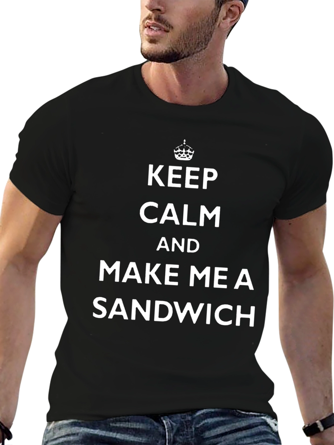 Keep Calm and Make Me a Sandwich Black T-Shirt
