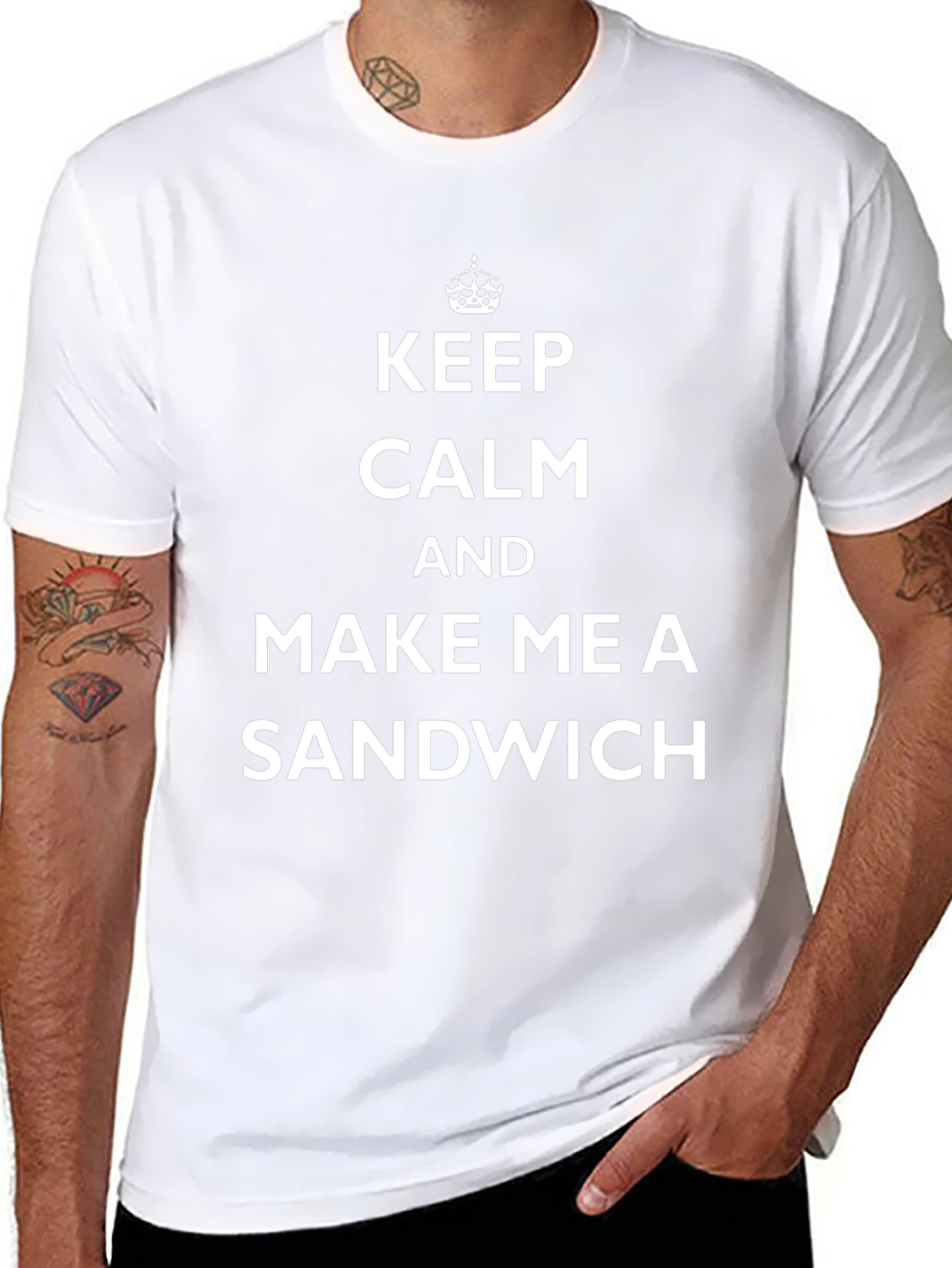 Keep Calm and Make Me a Sandwich Black T-Shirt