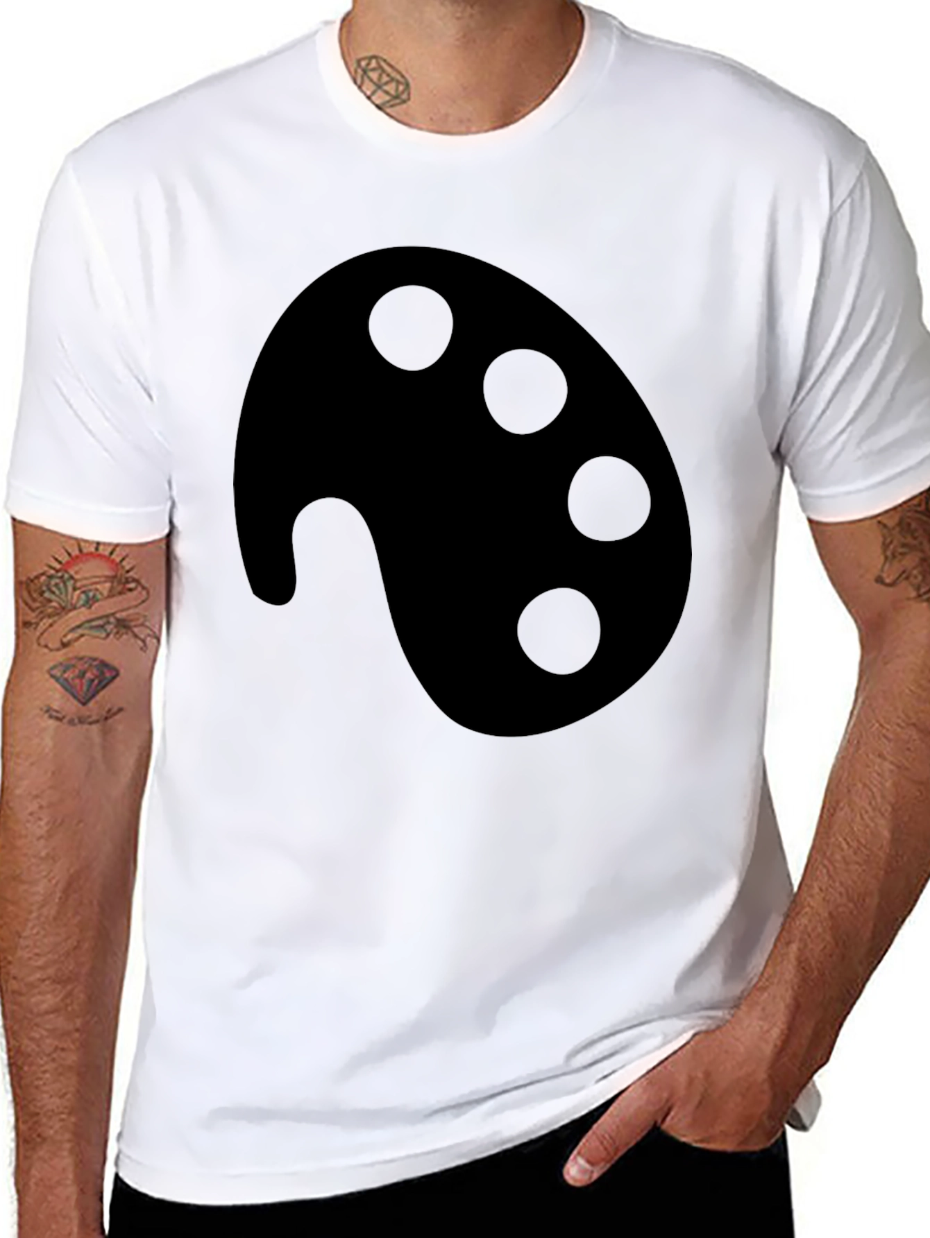 Artist Palette Graphic Tee - Black Cotton T-Shirt