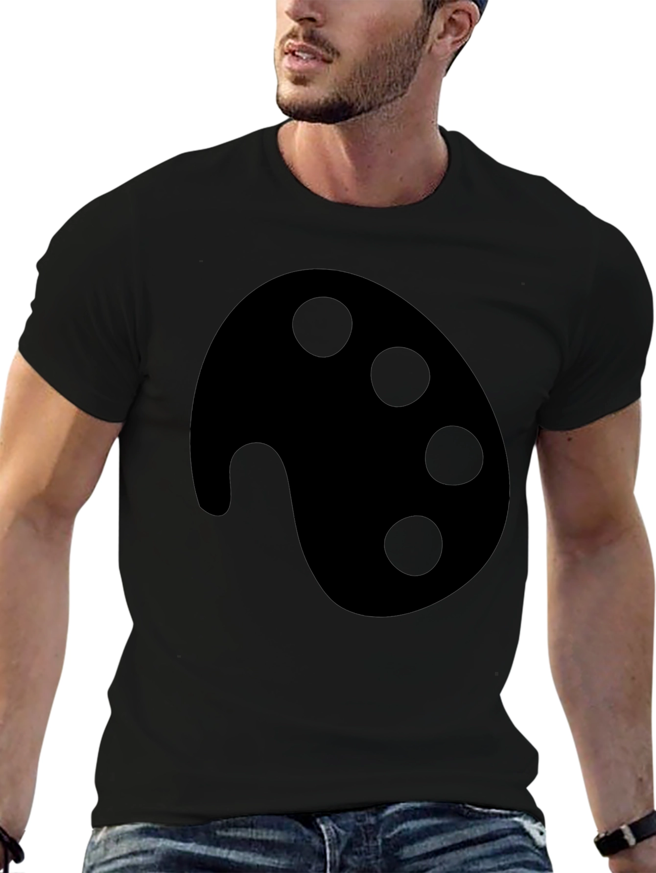 Artist Palette Graphic Tee - Black Cotton T-Shirt