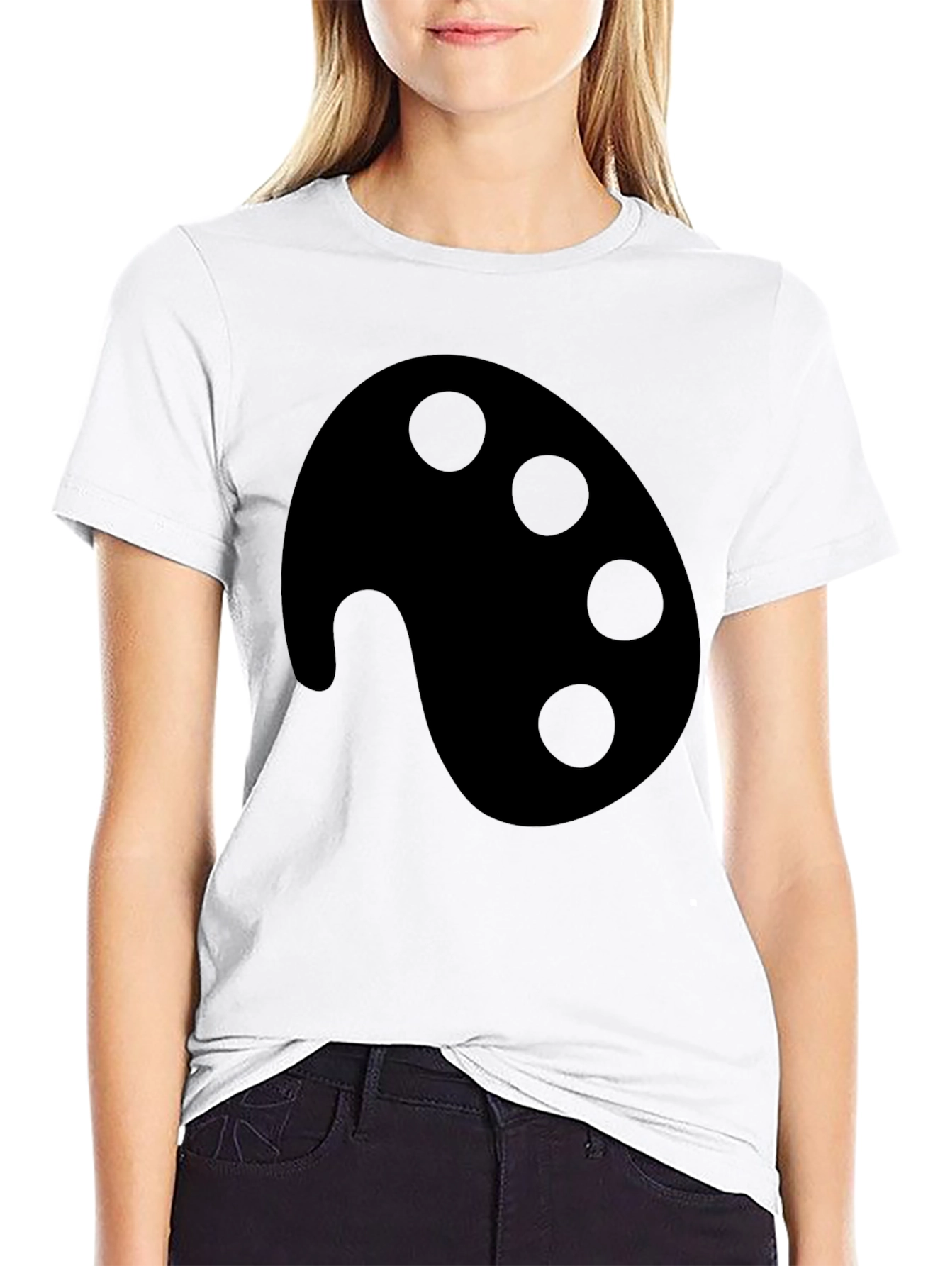 Artist Palette Graphic Tee - Black Cotton T-Shirt