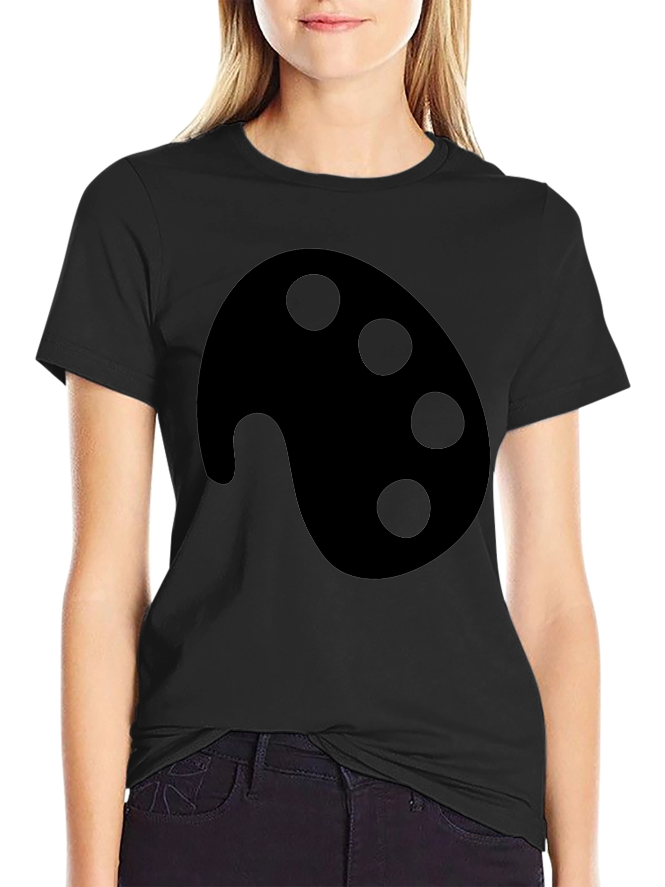 Artist Palette Graphic Tee - Black Cotton T-Shirt