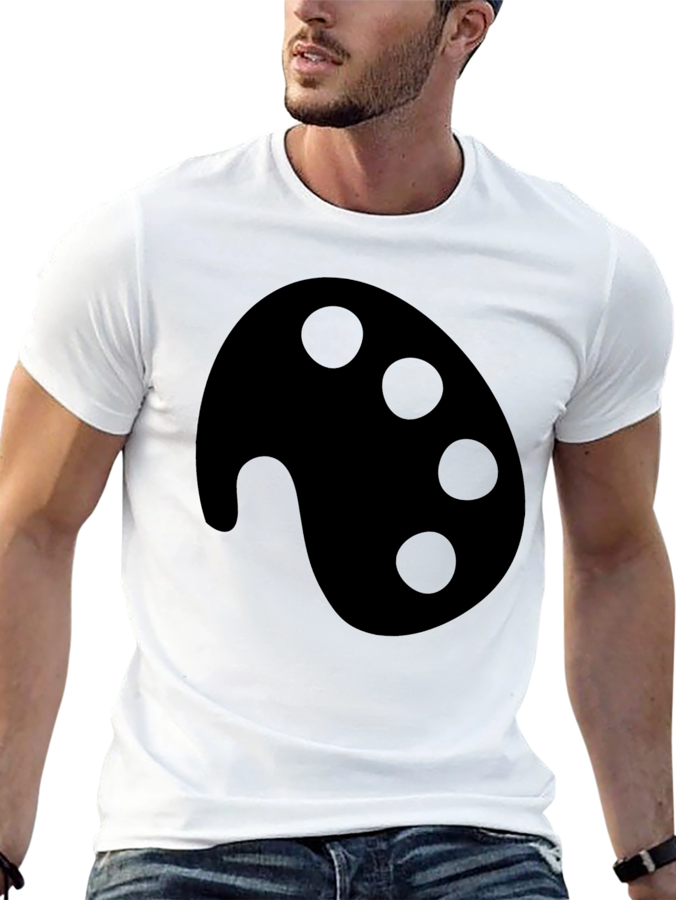 Artist Palette Graphic Tee - Black Cotton T-Shirt