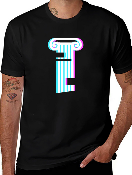 Retro Column Tee - Stylish Graphic T-Shirt