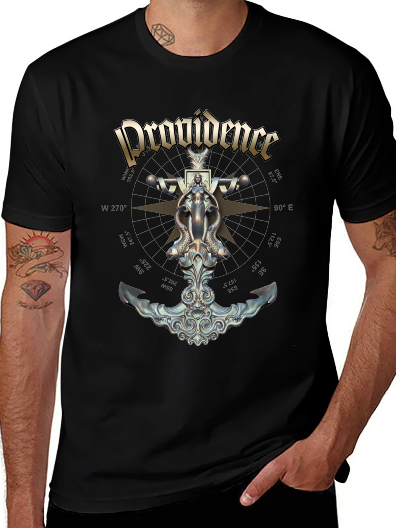 Providence Nautical Anchor Compass Rose Graphic Tee