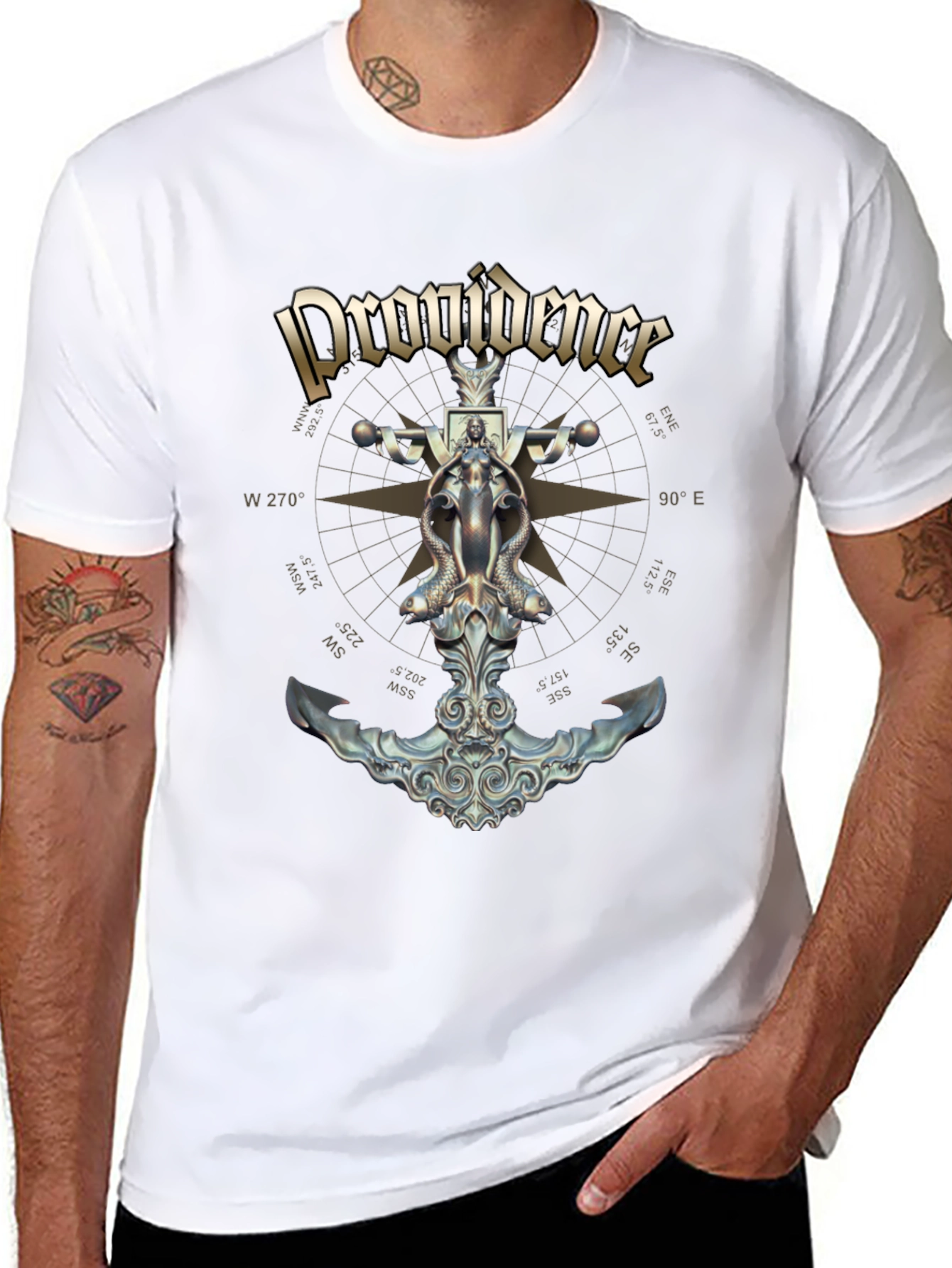 Providence Nautical Anchor Compass Rose Graphic Tee