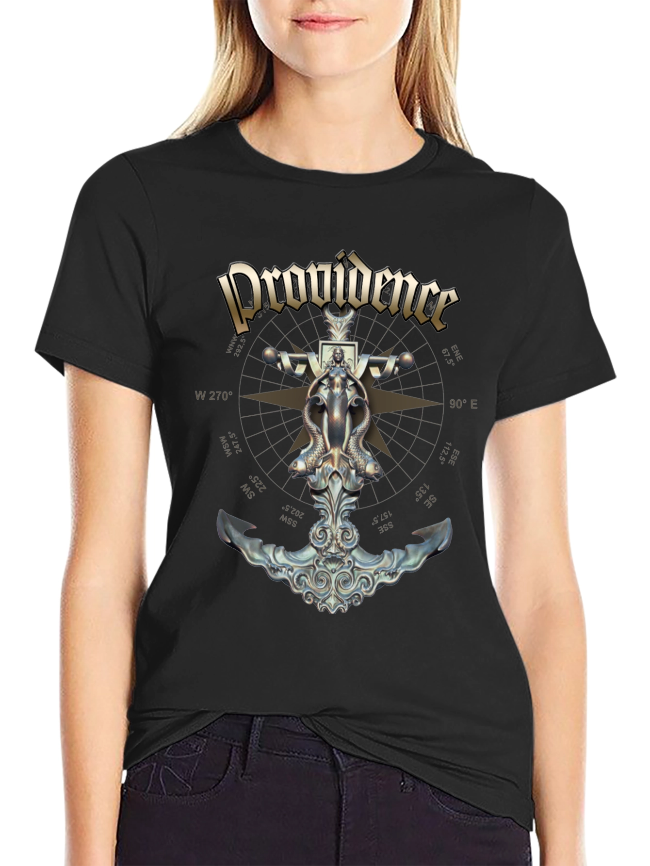 Providence Nautical Anchor Compass Rose Graphic Tee