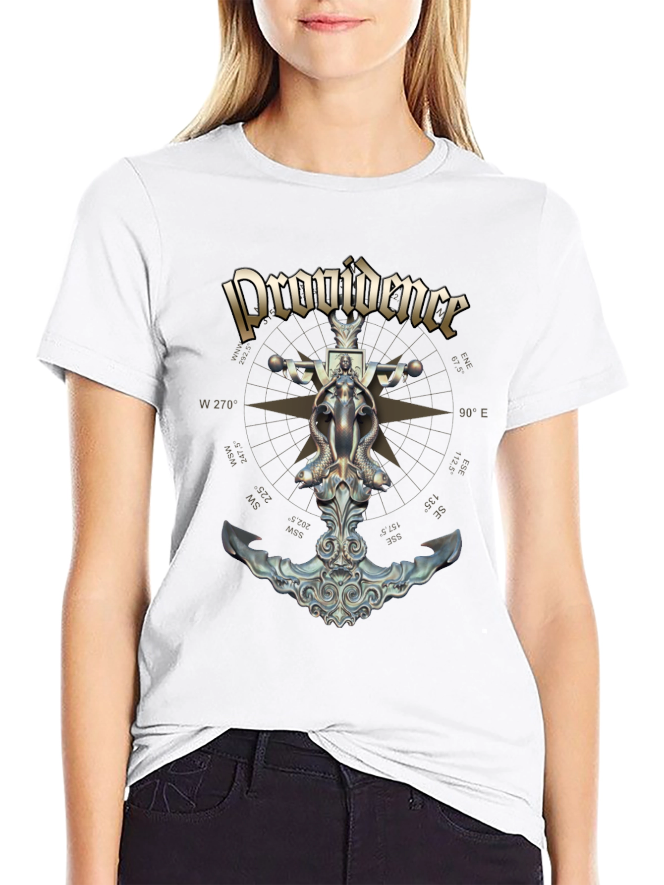 Providence Nautical Anchor Compass Rose Graphic Tee