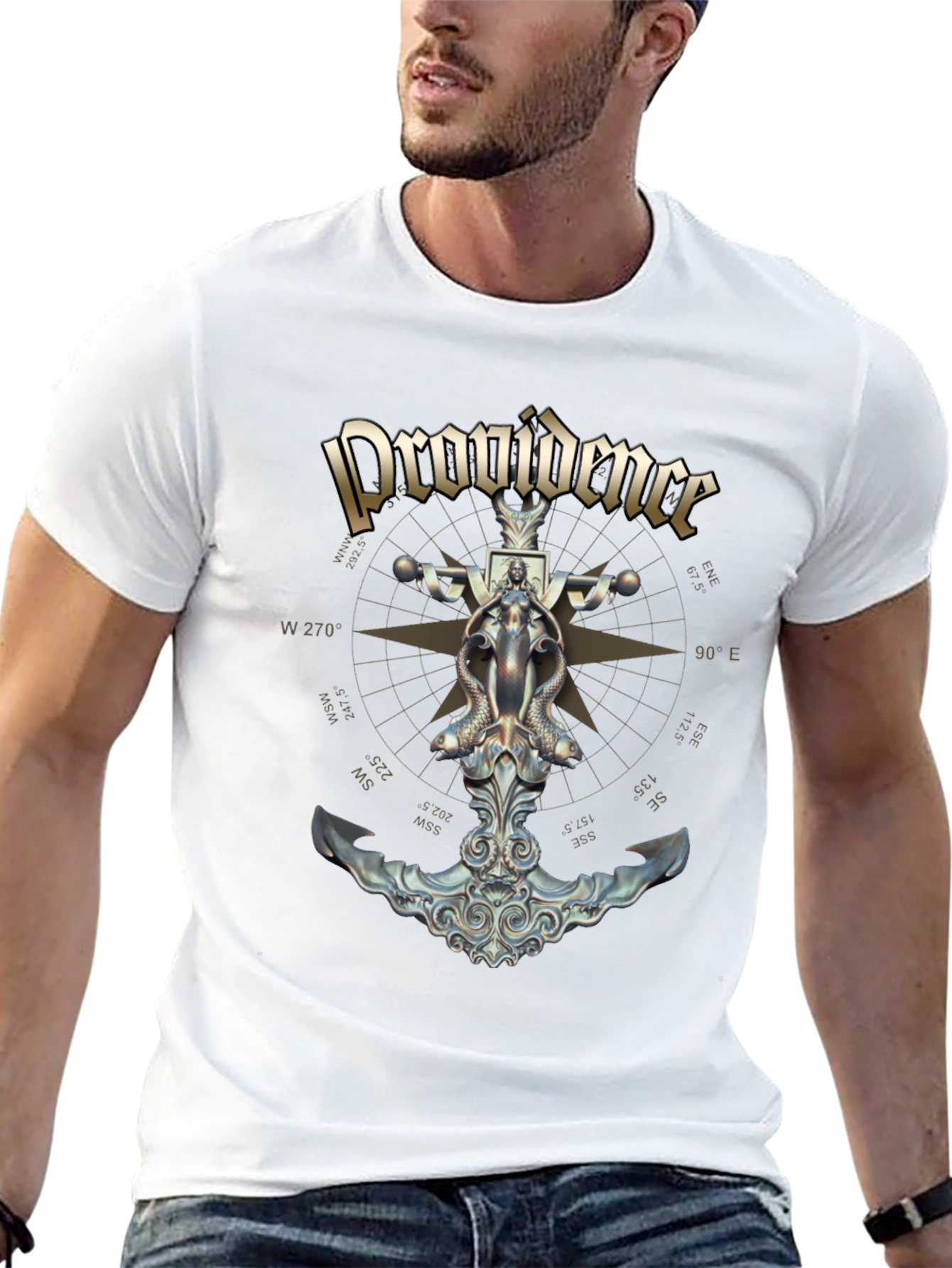 Providence Nautical Anchor Compass Rose Graphic Tee