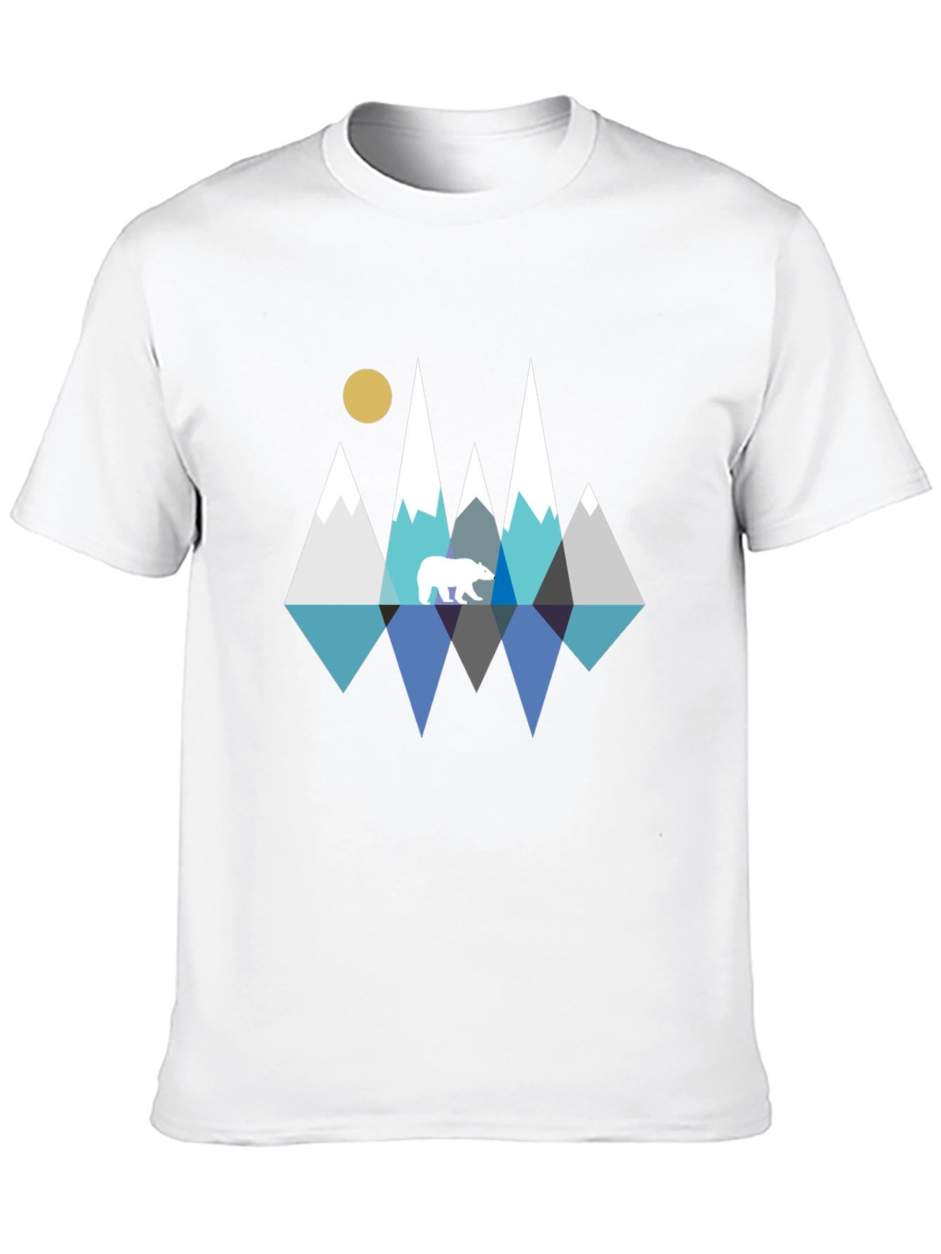 Geometric Bear & Mountain Graphic Tee