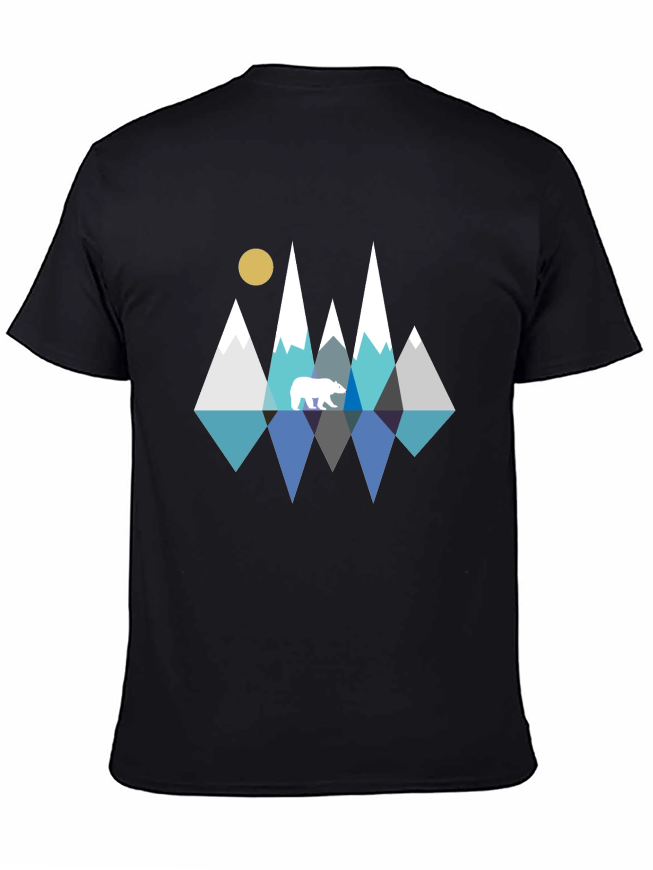 Geometric Bear & Mountain Graphic Tee