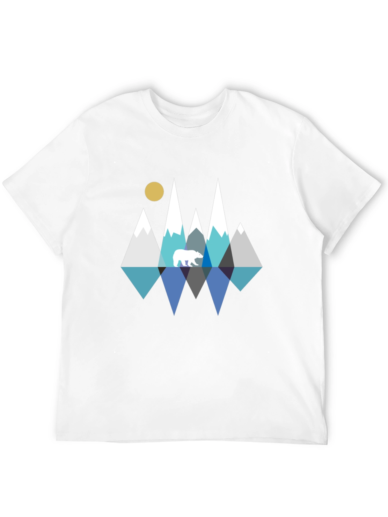 Geometric Bear & Mountain Graphic Tee